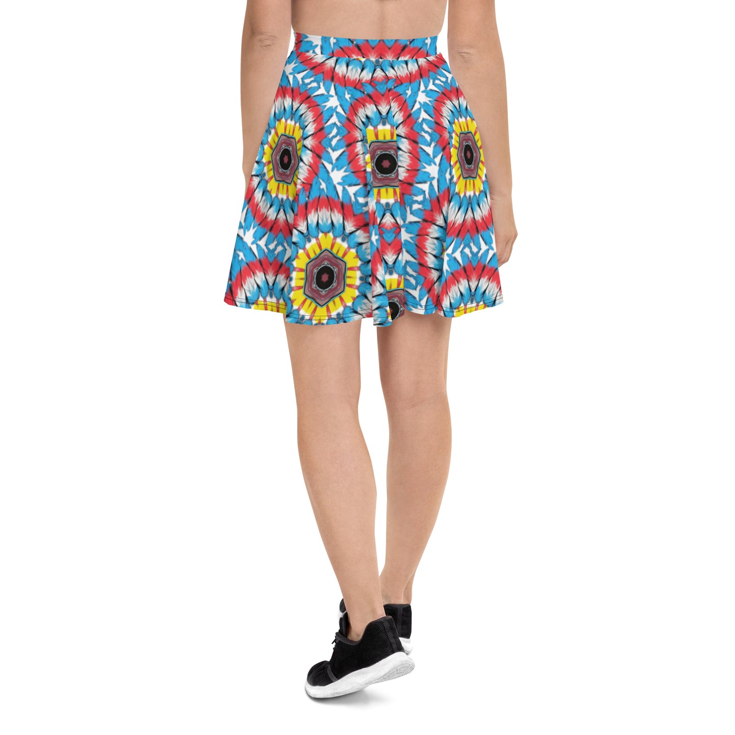 Flower Pattern Skater Skirt - Unique Art at Dhalfashionistt