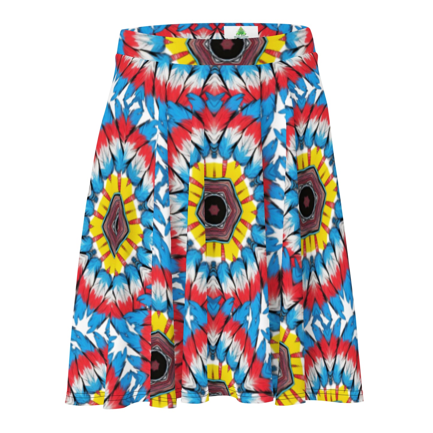 Flower Pattern Skater Skirt - Unique Art at Dhalfashionistt