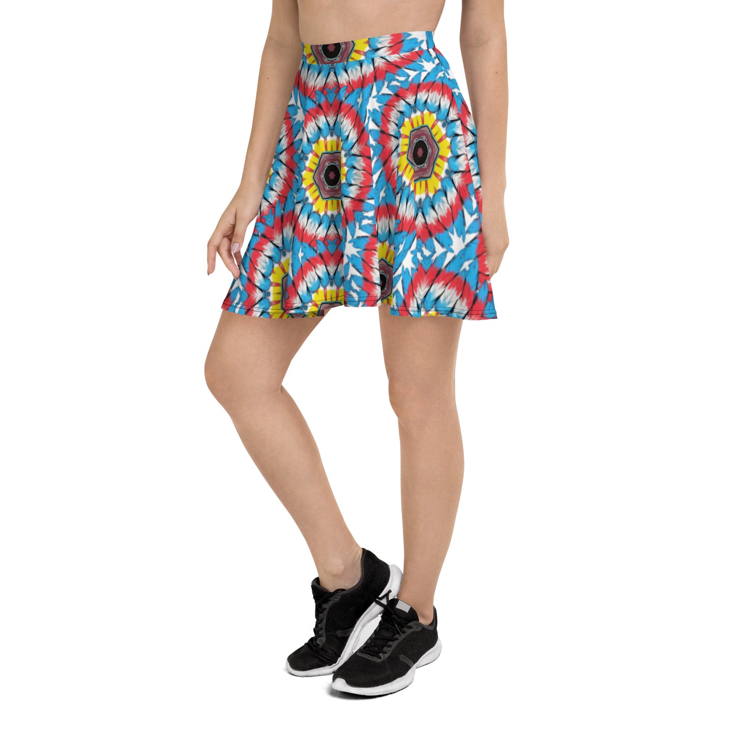 Flower Pattern Skater Skirt - Unique Art at Dhalfashionistt