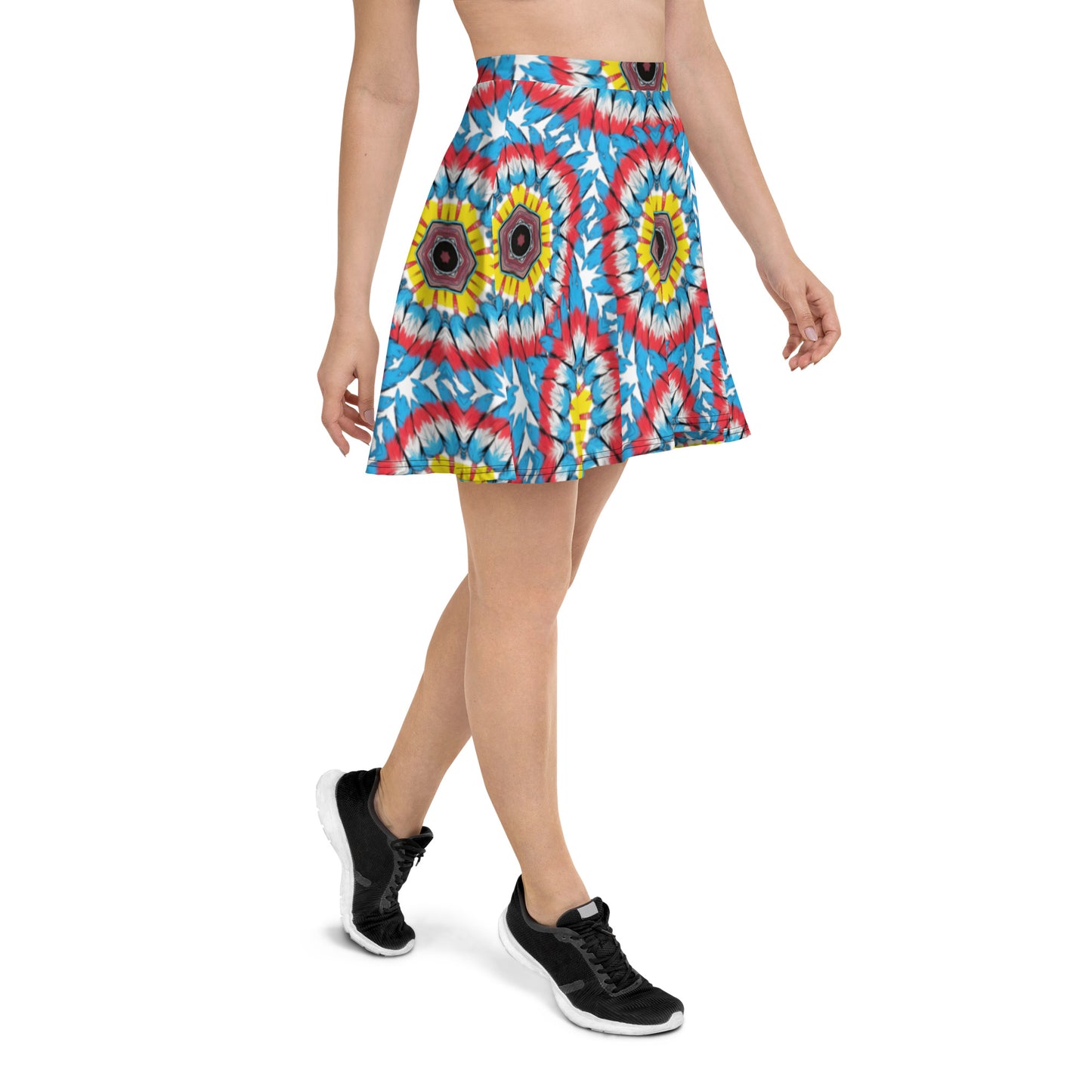 Flower Pattern Skater Skirt - Unique Art at Dhalfashionistt