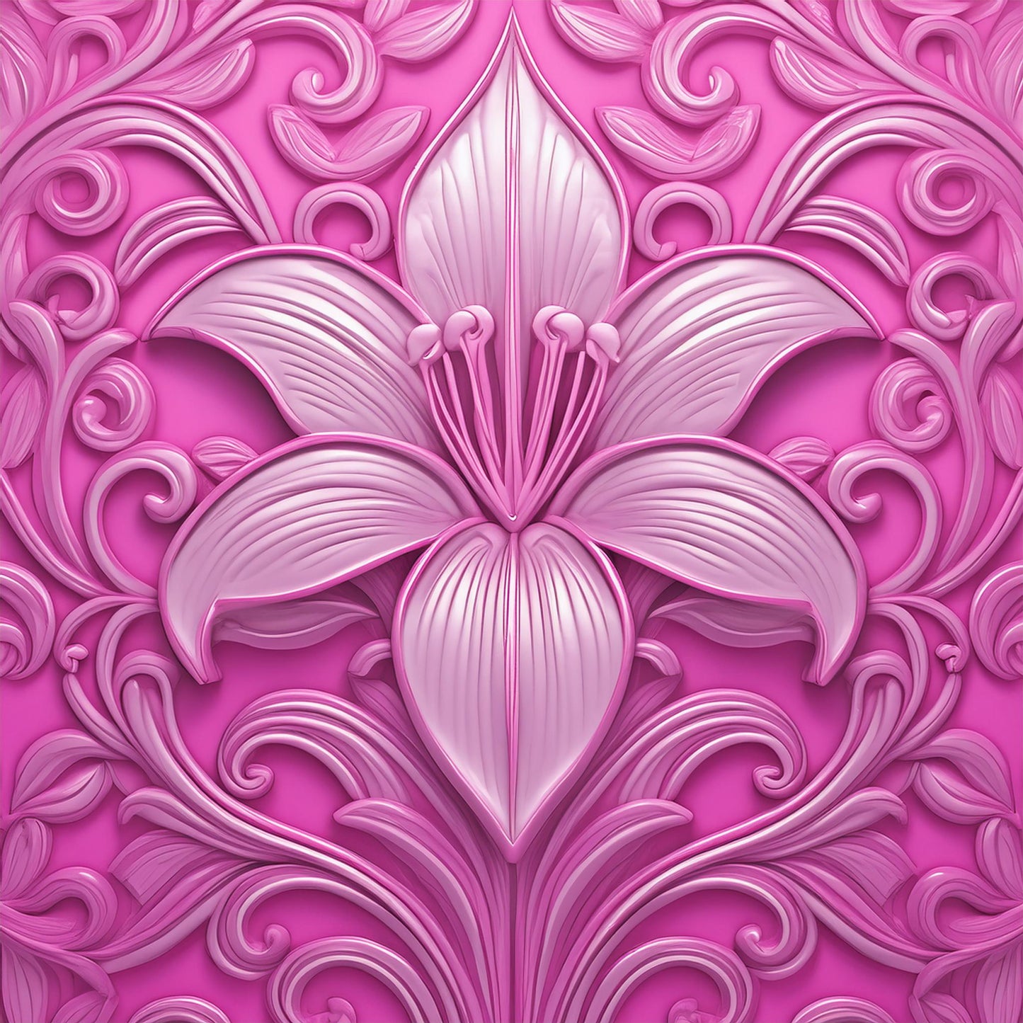 Amazing White Lily Flower Details Wall Mural | Artistic Decor Wallpaper - Dhalfashionistt