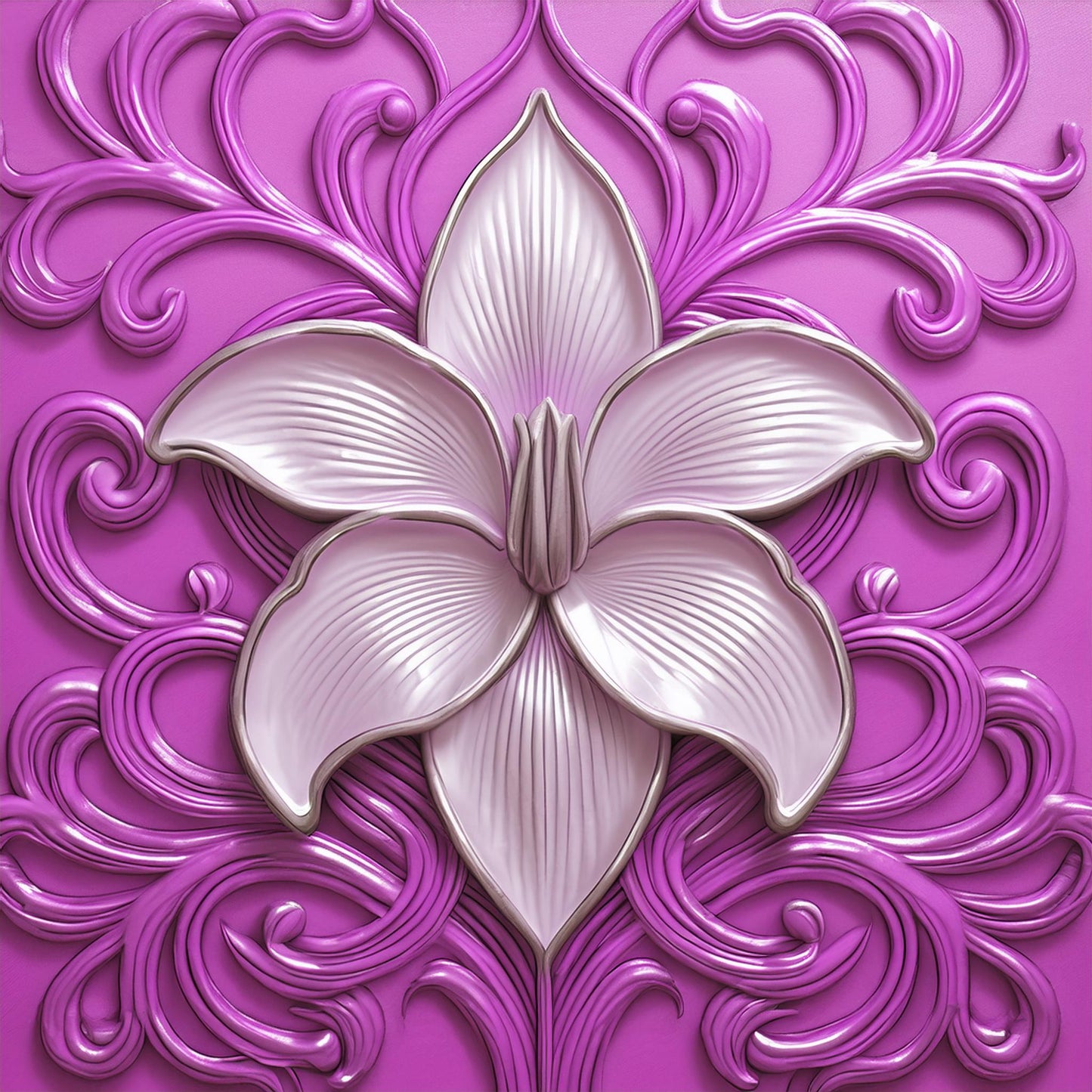 Amazing White Lily Flower Details Wall Mural | Artistic Decor Wallpaper - Dhalfashionistt