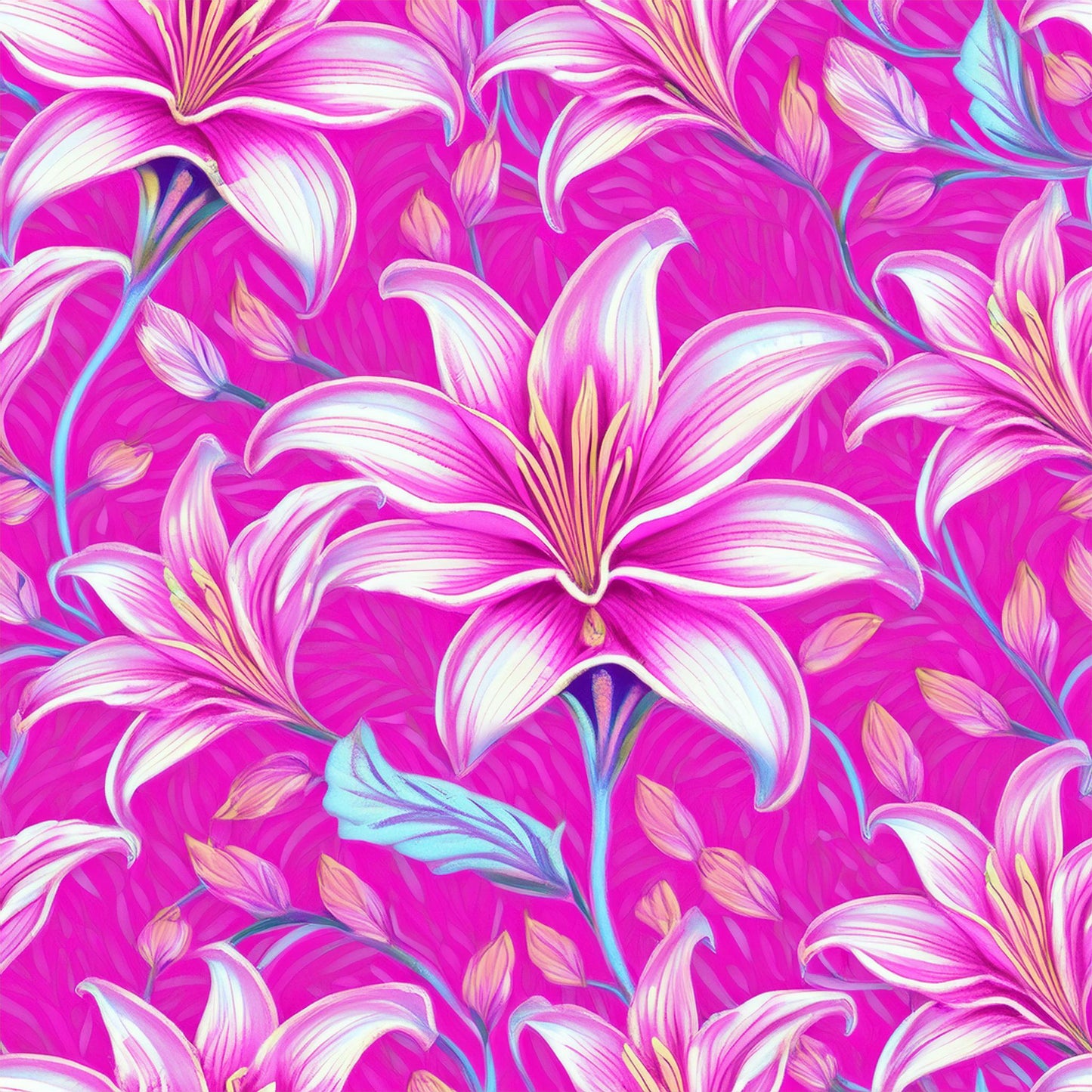 Amazing White Lily Flower Details Wall Mural | Artistic Decor Wallpaper - Dhalfashionistt