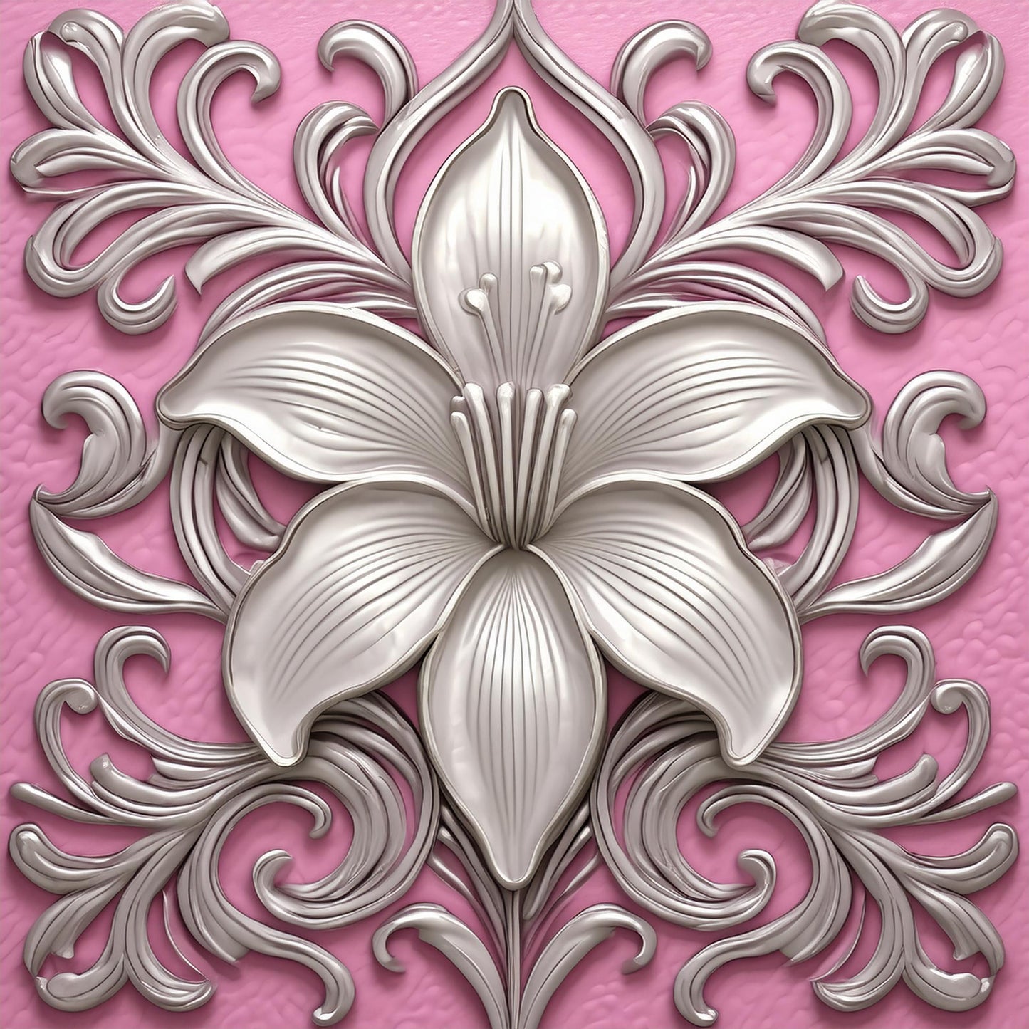 Amazing White Lily Flower Details Wall Mural | Artistic Decor Wallpaper - Dhalfashionistt