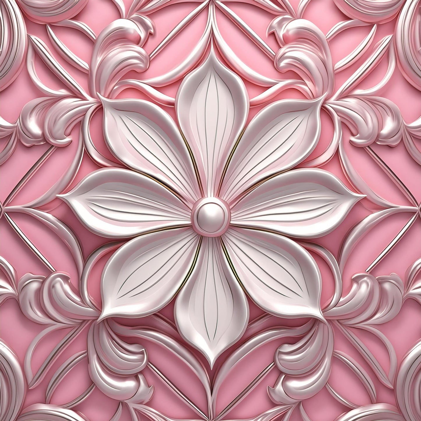 Amazing White Lily Flower Details Wall Mural | Artistic Decor Wallpaper - Dhalfashionistt