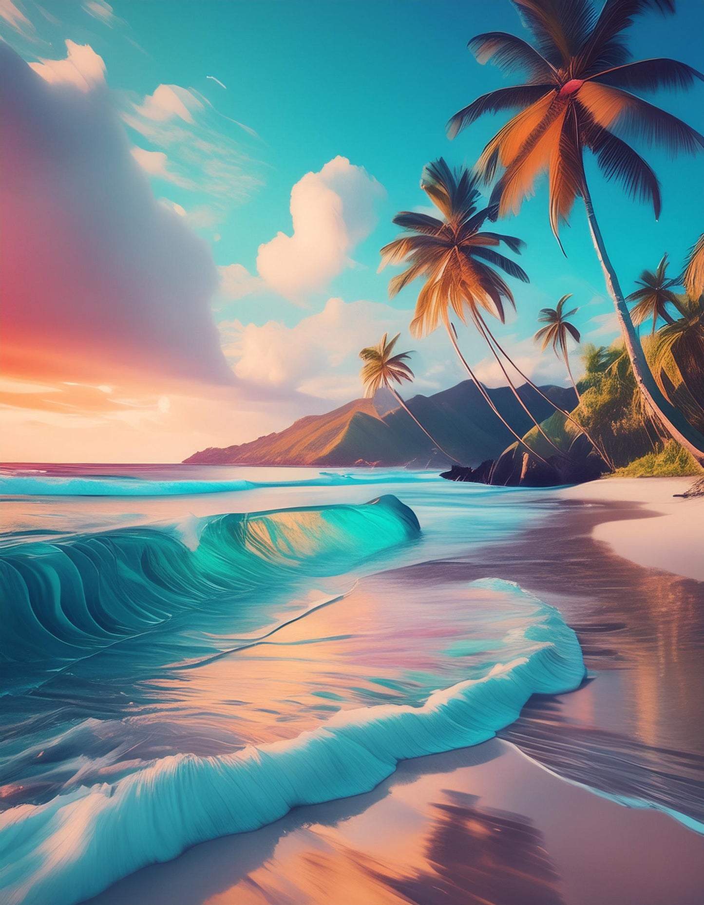 Artistic Beach Wall Mural | Interior Design Wallpaper - Dhalfashionistt