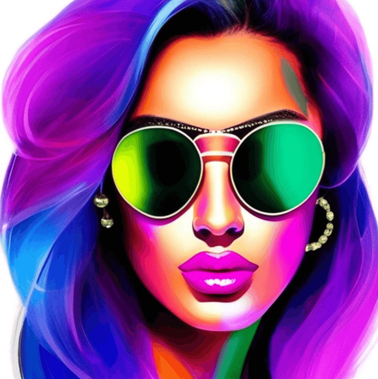 Beautiful Face With Glasses: Juicy Shades Art Posters - Canvas for Modern Home Decor | Wall Art Prints - Dhalfashionistt