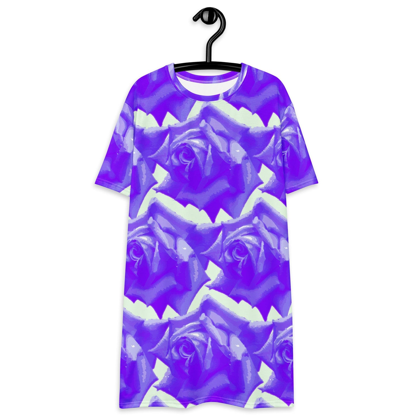 Blooming Beauty Roses T-shirt Dress | Effortlessly Sophisticated Style | Botanical Flower - Dhalfashionistt