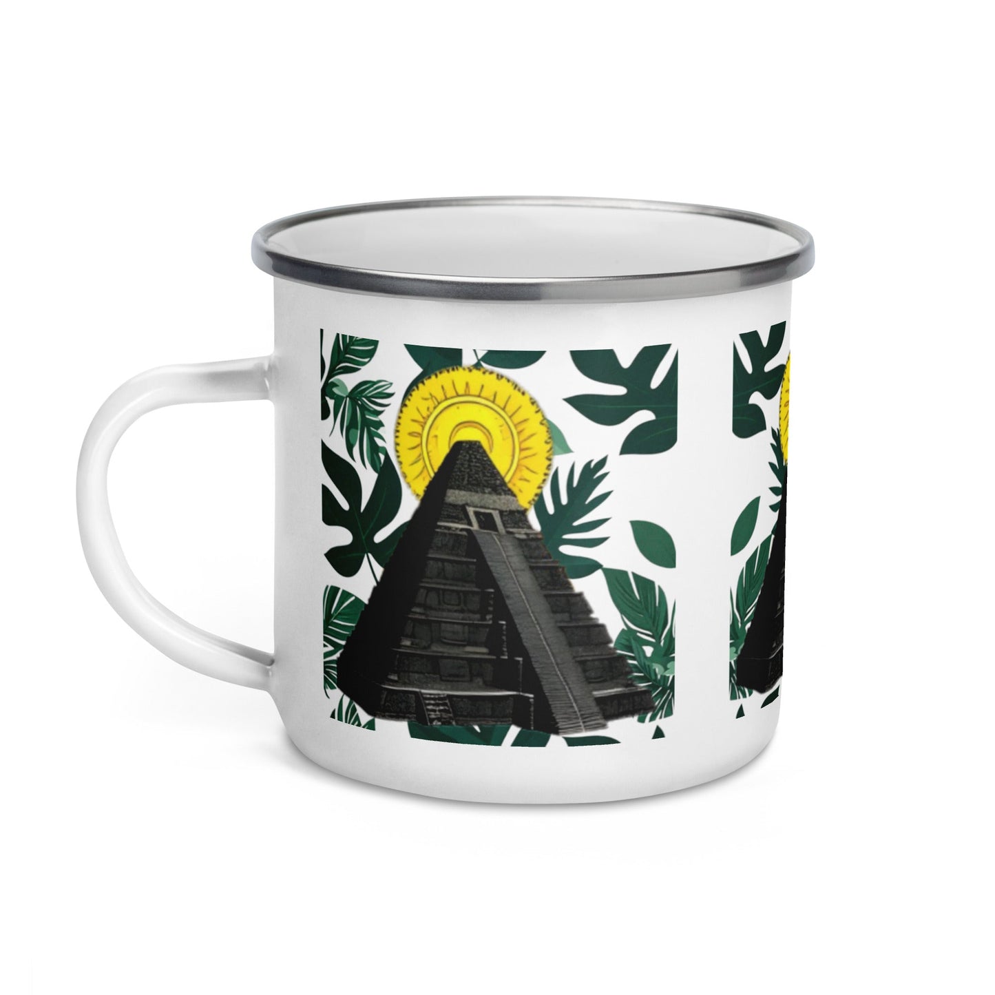 Bring Joy to Your Camping Trip with an Aztec Sun Pyramid Camp Mug - Dhalfashionistt