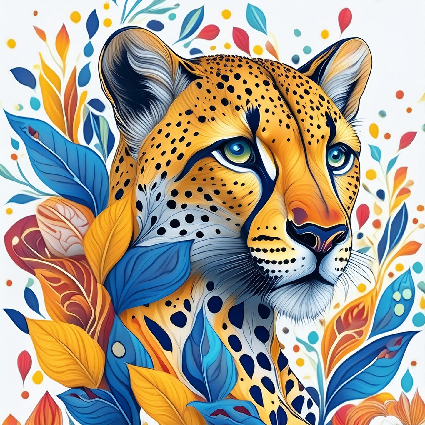 Cheetah Print Watercolor Wall Mural | Home & Office Decor Wallpaper - Dhalfashionistt