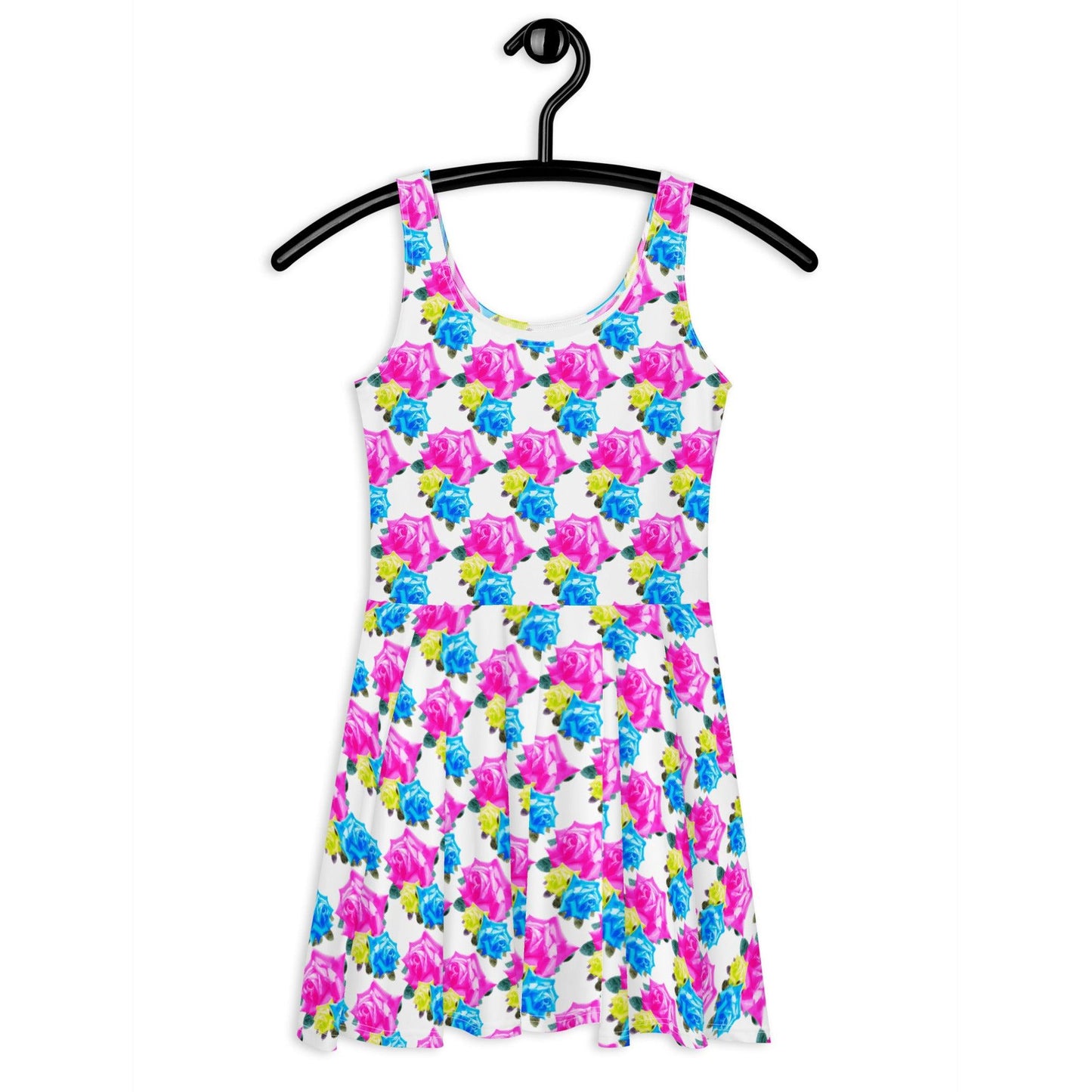 Chic & Trendy Roses Print Skater Dress | Feminine Fashion Forward | Roses Lover's - Dhalfashionistt