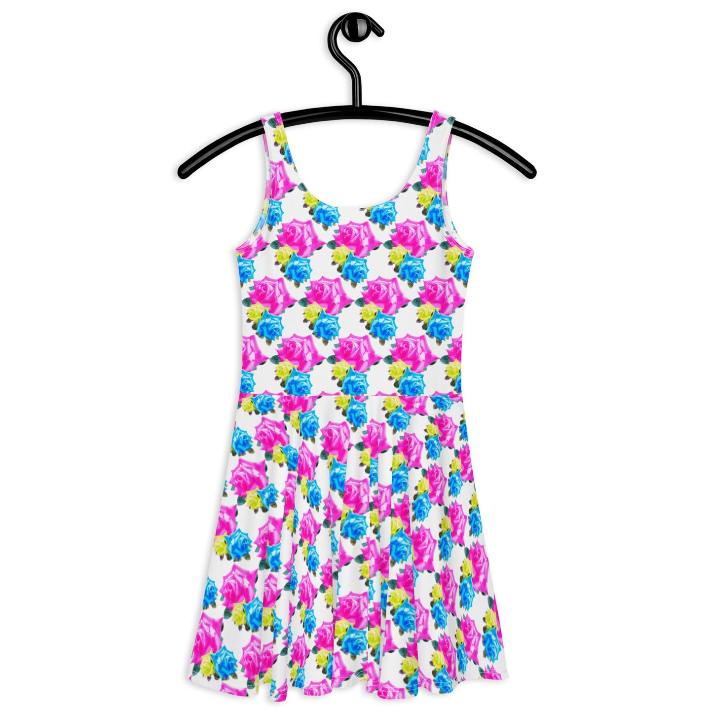 Chic & Trendy Roses Print Skater Dress | Feminine Fashion Forward | Roses Lover's - Dhalfashionistt
