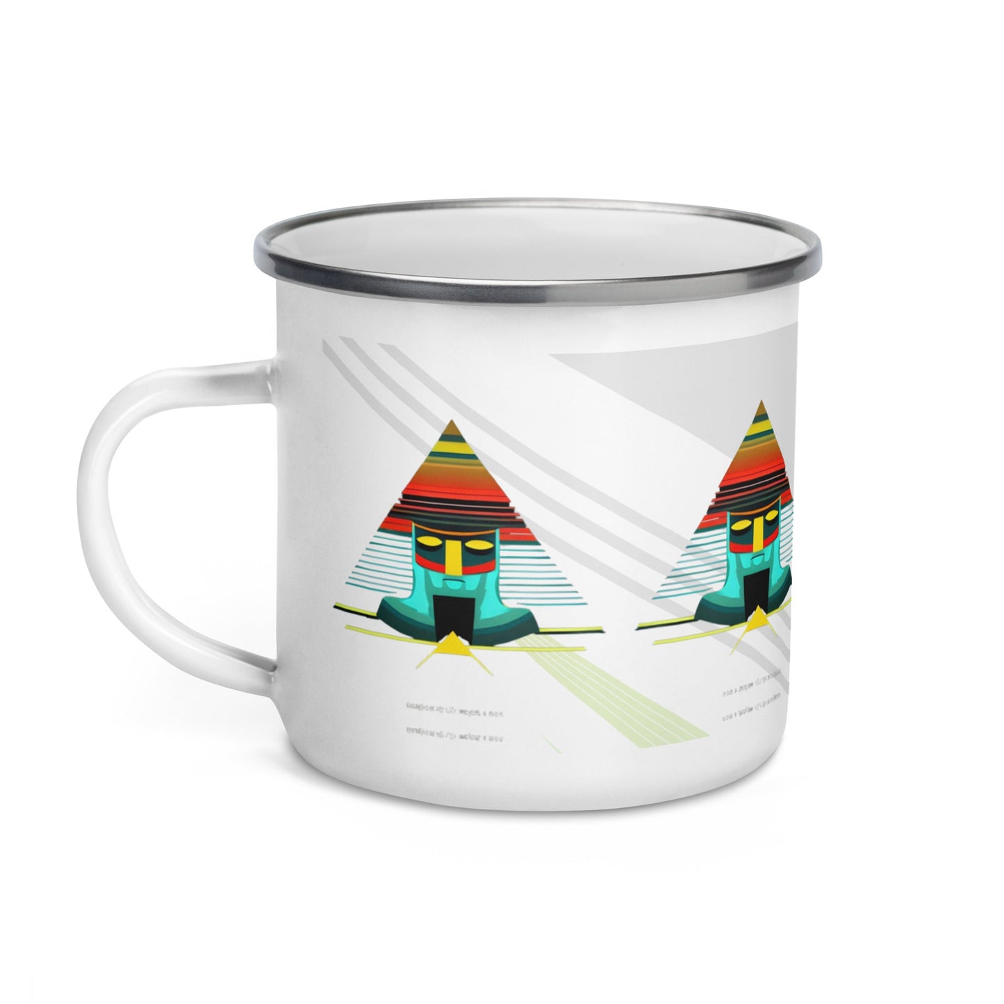 Colorful Aztec Sun Pyramid Camp Mug for Outdoor Enthusiasts - Dhalfashionistt