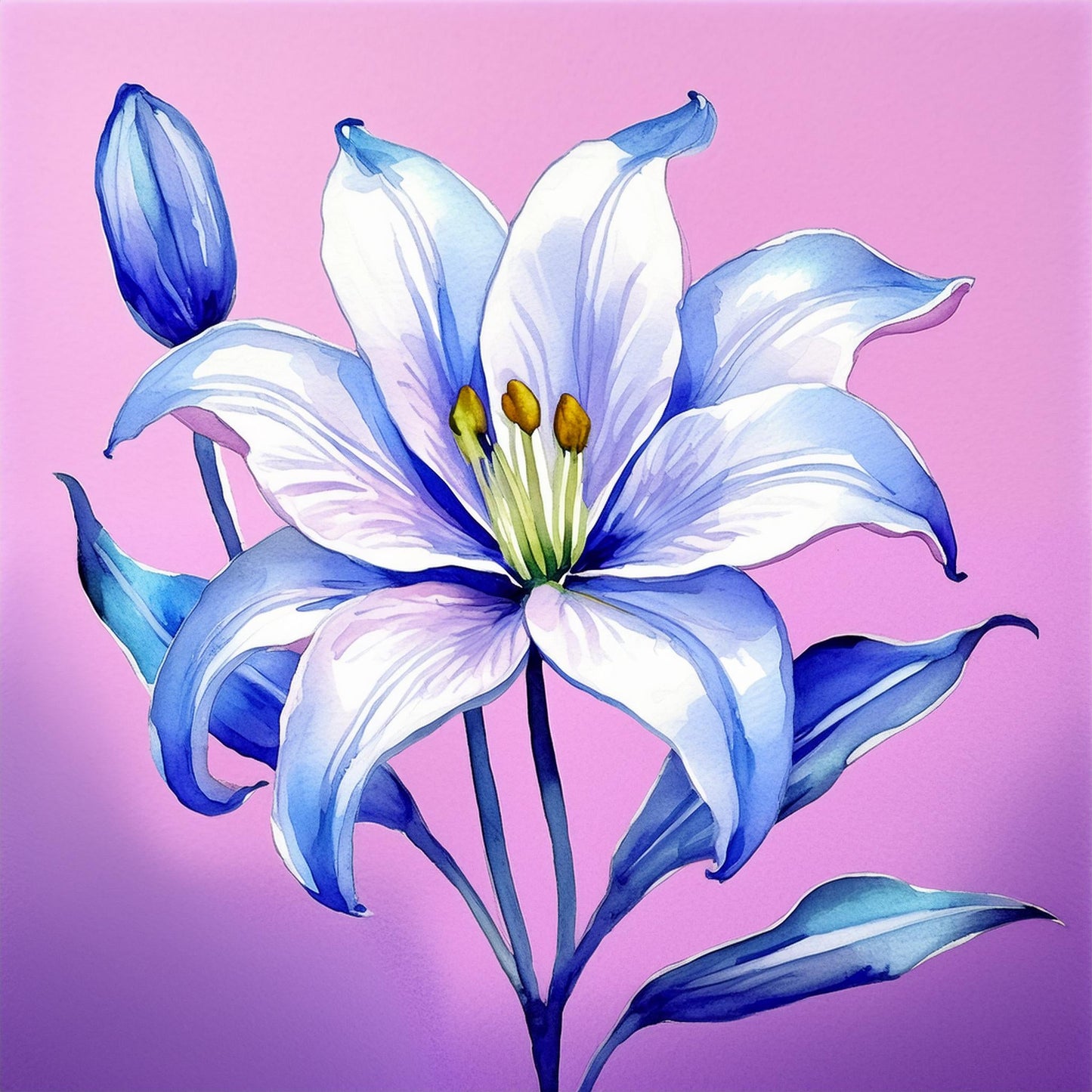 Drawing White Lily Flower Details Wall Mural | Artistic Decor Wallpaper - Dhalfashionistt