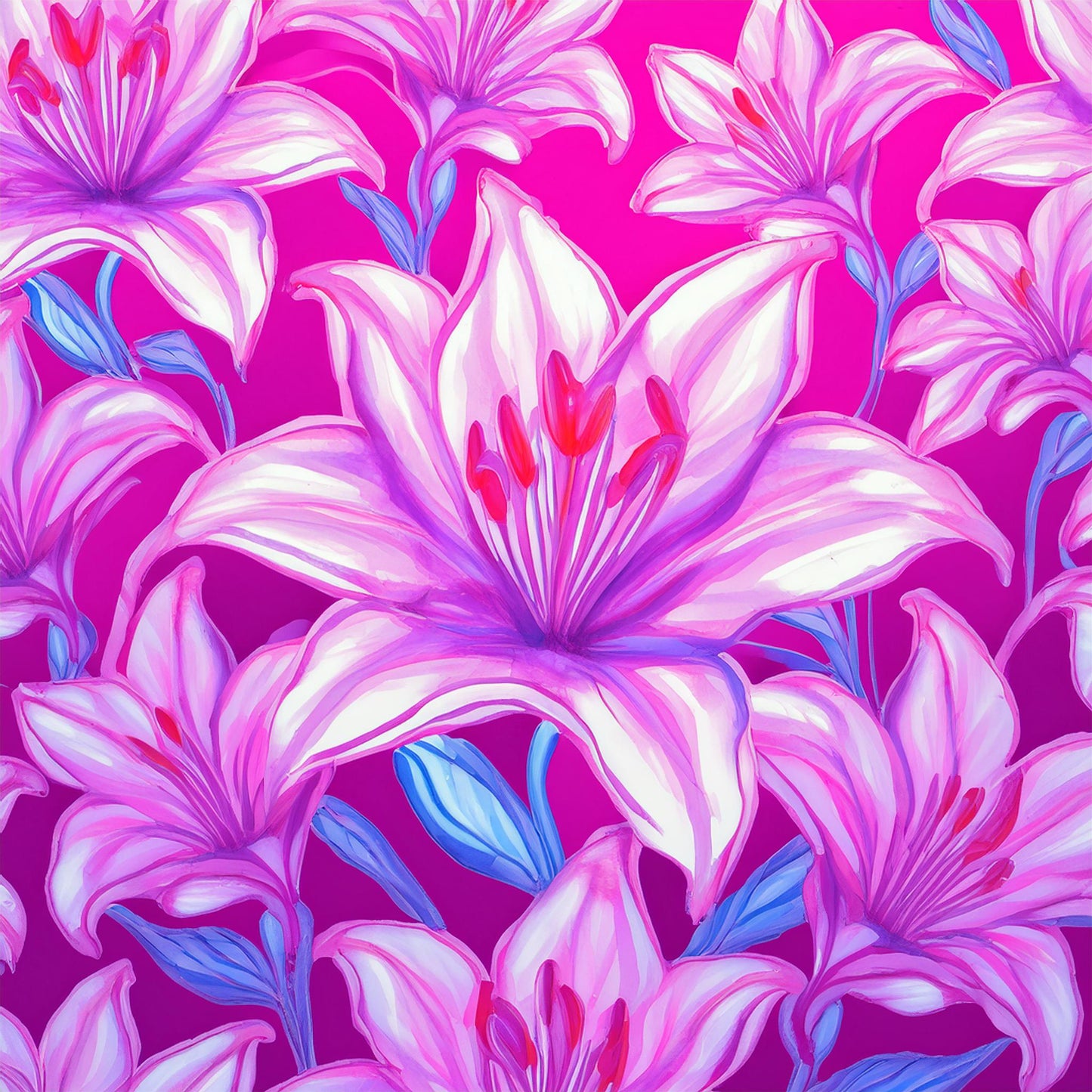 Drawing White Lily Flower Details Wall Mural | Artistic Decor Wallpaper - Dhalfashionistt
