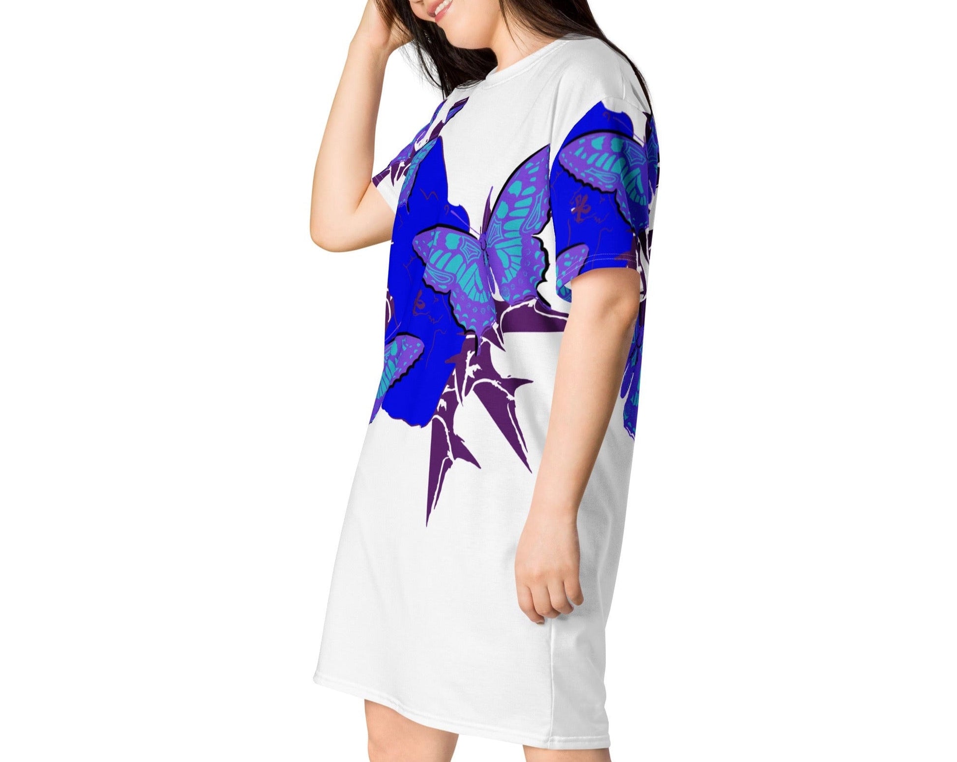 Dhalfashionistt Dreamy Butterfly Dress | Nature-Inspired & Gift for Her - Dhalfashionistt Art Butterflies Dress Butterfly Print Dress Casual Dress Comfortable Dress Dancing Butterflies Dress Dreamy Butterfly Dress Gift Botanical Dress Gift for Her Dress Nature Inspired Nature Lover's Gift Nature Lovers Nature Photography Nature-Inspired Clothing Nature-Inspired Dress Oversized Dress Smooth and Stretchy Fabric Dress Street Style Dress Free Text
