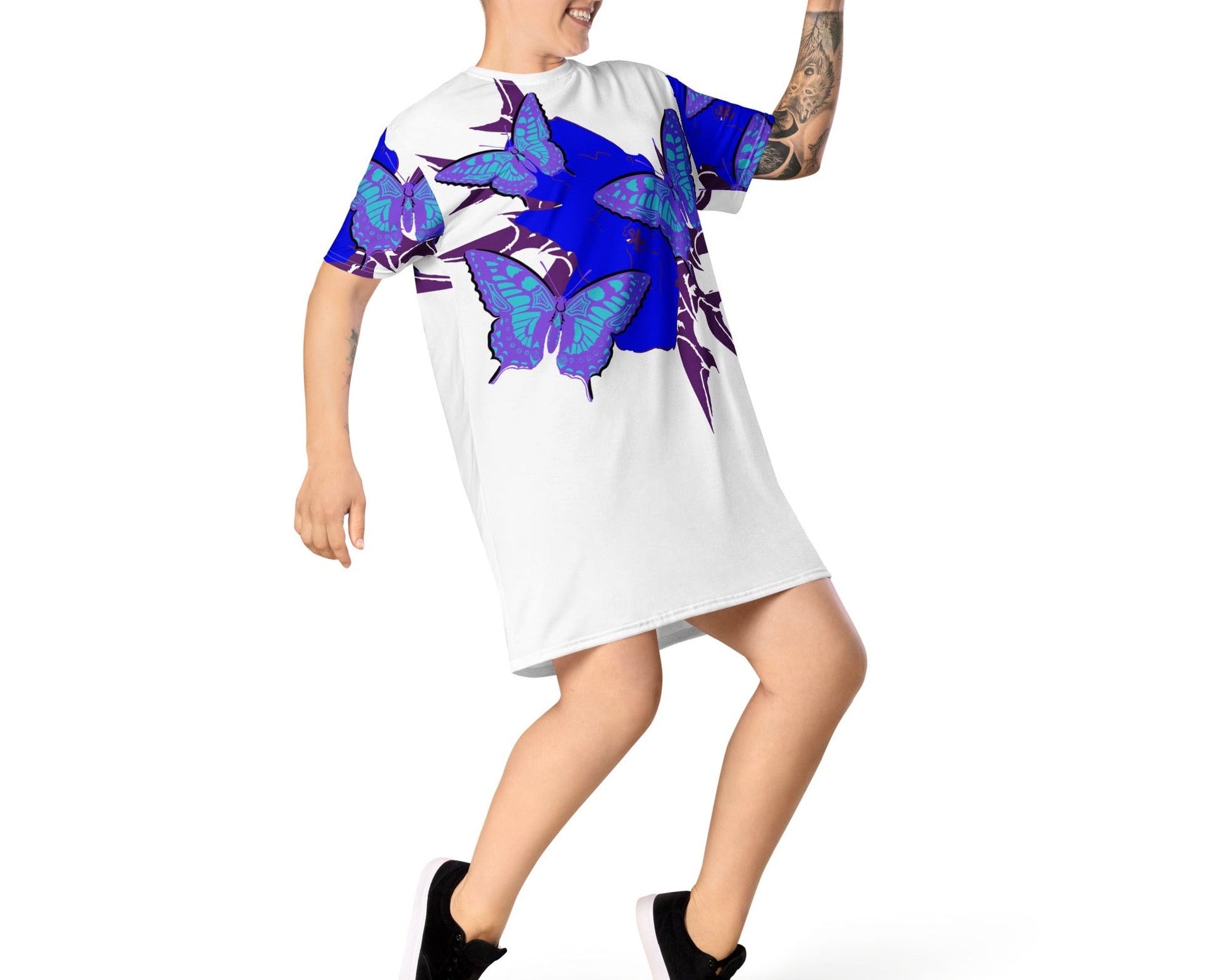 Dhalfashionistt Dreamy Butterfly Dress | Nature-Inspired & Gift for Her - Dhalfashionistt Art Butterflies Dress Butterfly Print Dress Casual Dress Comfortable Dress Dancing Butterflies Dress Dreamy Butterfly Dress Gift Botanical Dress Gift for Her Dress Nature Inspired Nature Lover's Gift Nature Lovers Nature Photography Nature-Inspired Clothing Nature-Inspired Dress Oversized Dress Smooth and Stretchy Fabric Dress Street Style Dress Free Text