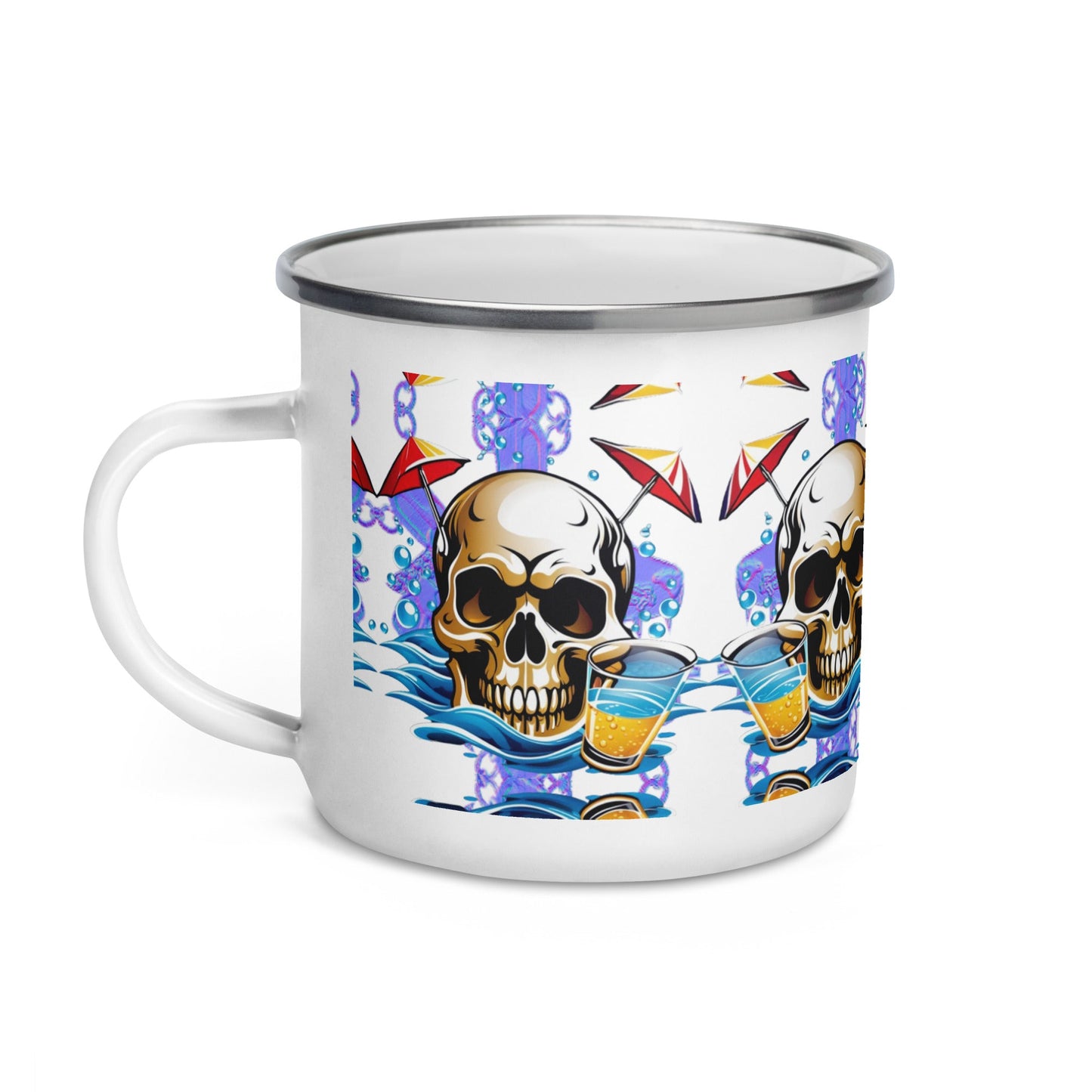 Engaging Skull Enamel Mug Novelty Camper Mug for Joyful - Dhalfashionistt