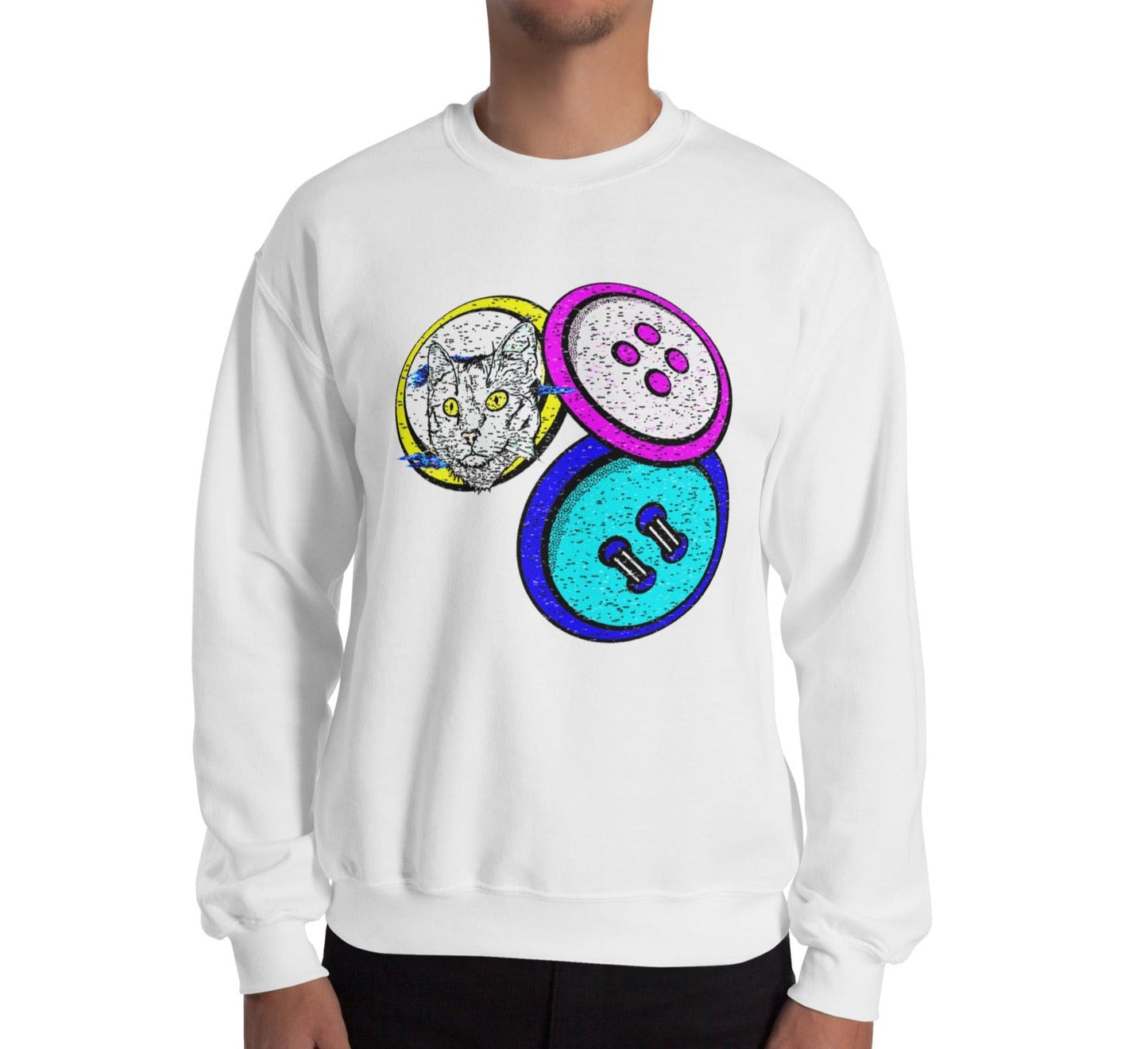 Explore the Nature's Beauty Embodied: Artistic Cat Colors Oversized Unisex Sweatshirt, - Dhalfashionistt
