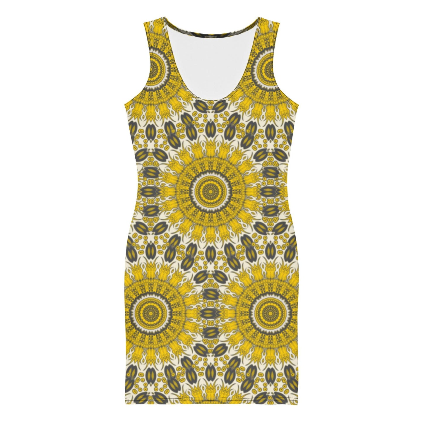 Fashion-sunflower pattern Bodycon Dress | Confident & Beautiful - Dhalfashionistt