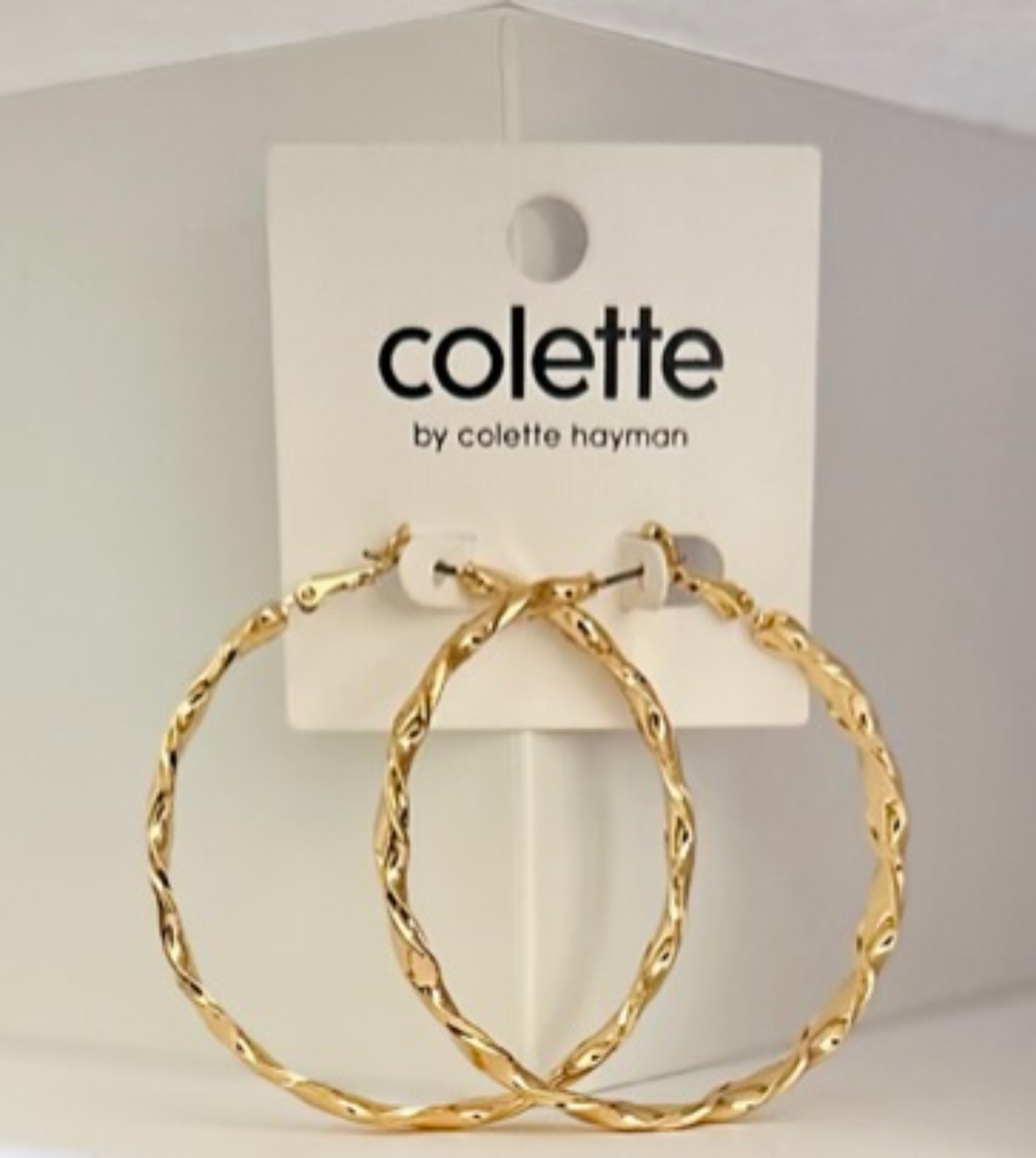 Gold Big Twisted Hoop Earrings | Shimmering Gold - Dhalfashionistt
