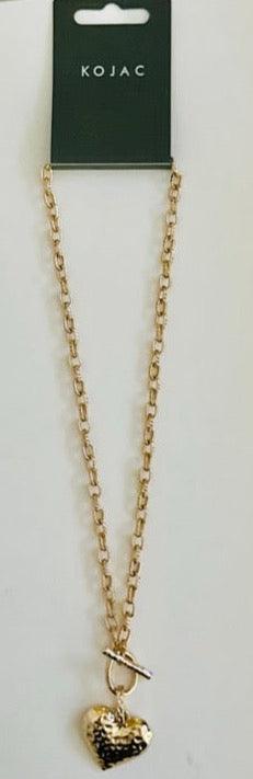 Gold Love Heart Toggle Necklace | Affordable Statement Jewelry - Dhalfashionistt