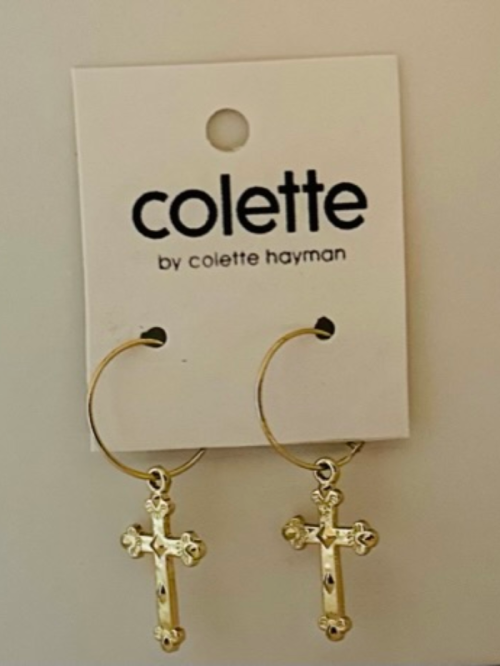 Gold Mini Cross Hoop Earrings | Trendy Women's Earrings - Dhalfashionistt