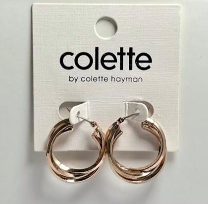 Gold Rose Twist Hoops Earrings | Fashion Accessories - Dhalfashionistt
