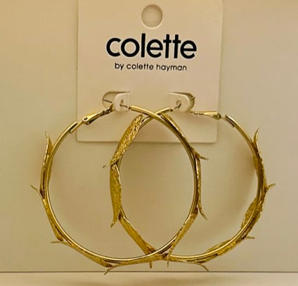 Gold Textured Big Hoop Earring | Fashionable Party Earrings - Dhalfashionistt