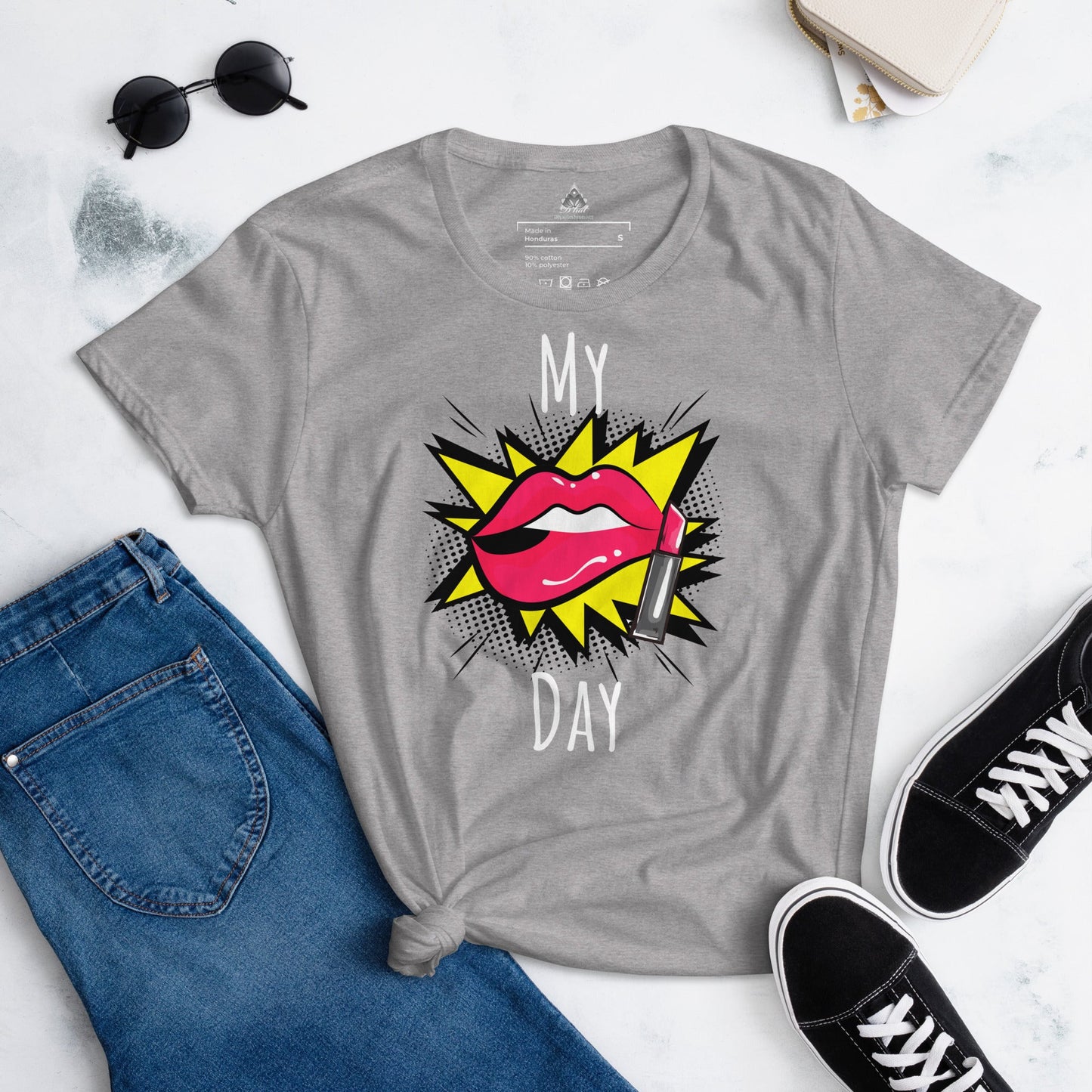 Dhalfashionistt Graphic Tee Shirt | Creativity Shirt | Gift for Her | Pop Art Oversize - Dhalfashionistt Art Lovers Shirt Art Quotes Shirt Big Mouth Shirt Combed Ringspun Cotton Comfort Colors Shirt Creativity Shirt Gift Art Shirt Gift Birthday Gift for Her Graphic Tee Shirt Kissing Lips Design My Day Shirt Pop Art Shirt Women's Clothing Free Text