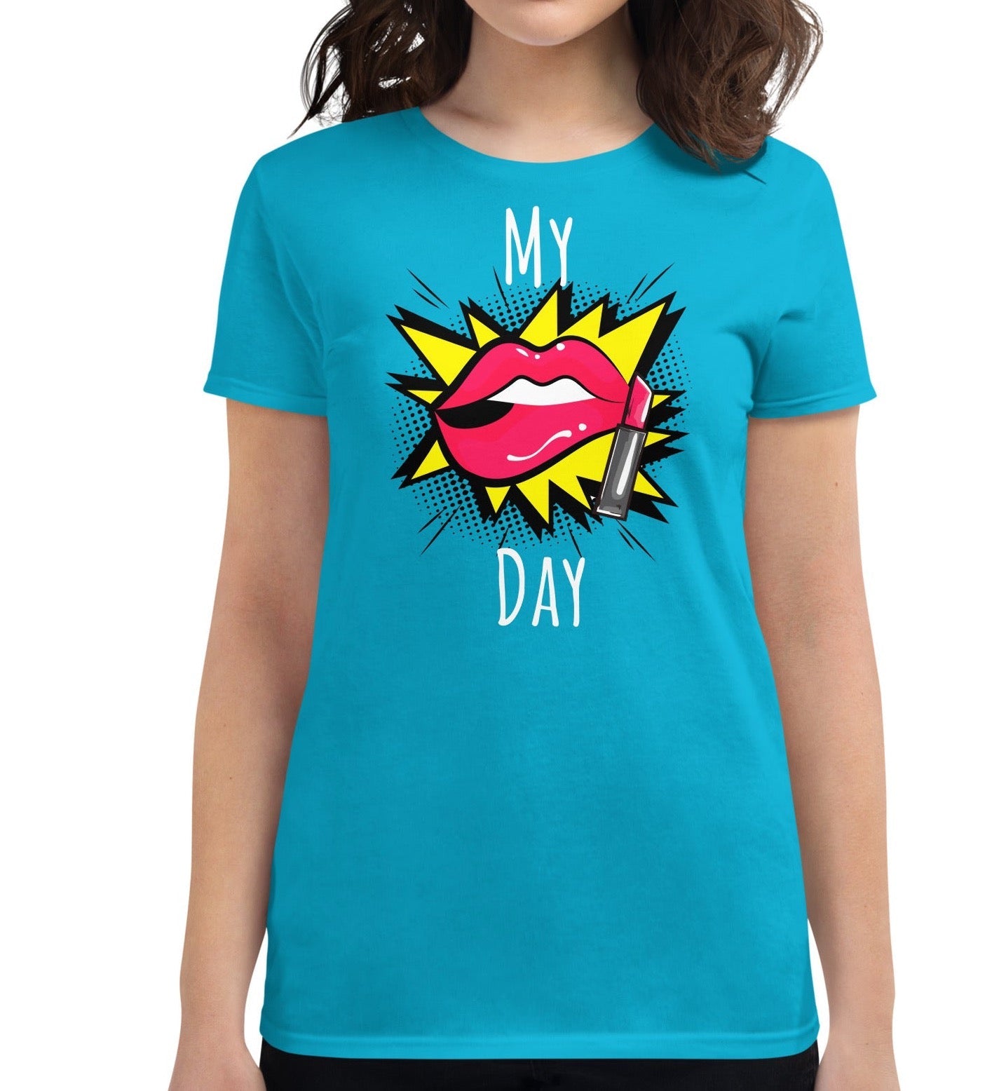Dhalfashionistt Graphic Tee Shirt | Creativity Shirt | Gift for Her | Pop Art Oversize - Dhalfashionistt Art Lovers Shirt Art Quotes Shirt Big Mouth Shirt Combed Ringspun Cotton Comfort Colors Shirt Creativity Shirt Gift Art Shirt Gift Birthday Gift for Her Graphic Tee Shirt Kissing Lips Design My Day Shirt Pop Art Shirt Women's Clothing Free Text