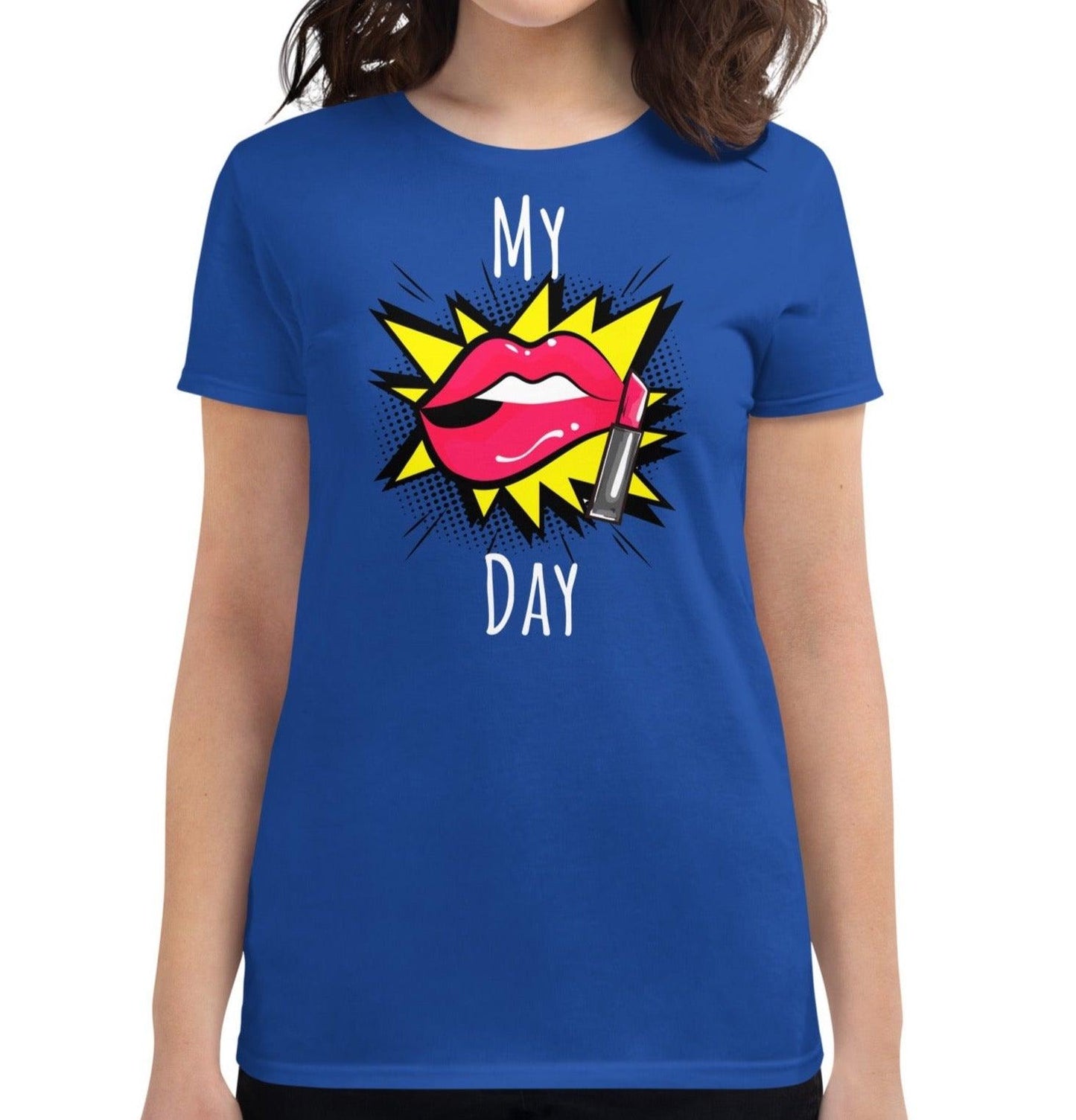 Dhalfashionistt Graphic Tee Shirt | Creativity Shirt | Gift for Her | Pop Art Oversize - Dhalfashionistt Art Lovers Shirt Art Quotes Shirt Big Mouth Shirt Combed Ringspun Cotton Comfort Colors Shirt Creativity Shirt Gift Art Shirt Gift Birthday Gift for Her Graphic Tee Shirt Kissing Lips Design My Day Shirt Pop Art Shirt Women's Clothing Free Text