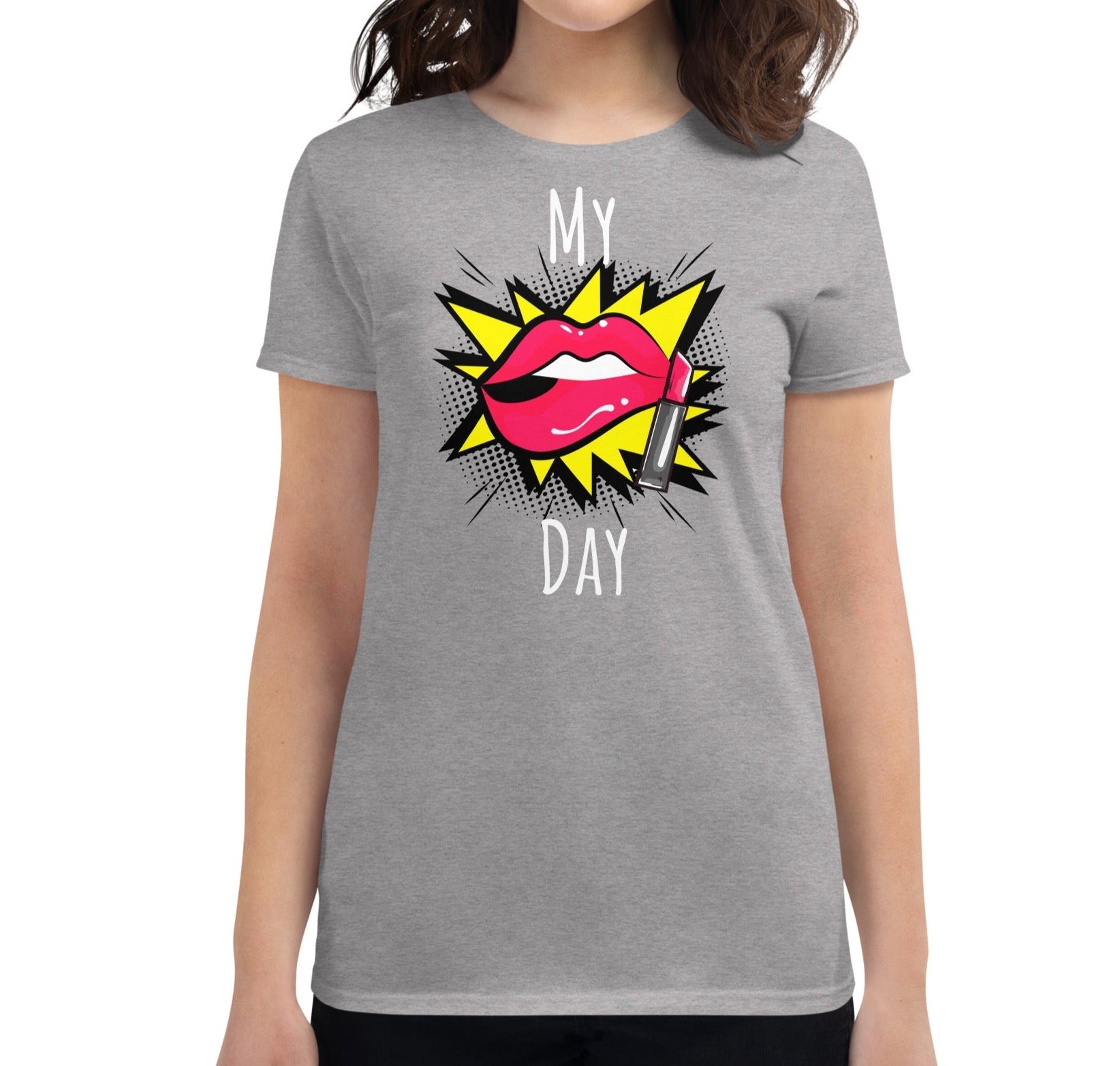 Dhalfashionistt Graphic Tee Shirt | Creativity Shirt | Gift for Her | Pop Art Oversize - Dhalfashionistt Art Lovers Shirt Art Quotes Shirt Big Mouth Shirt Combed Ringspun Cotton Comfort Colors Shirt Creativity Shirt Gift Art Shirt Gift Birthday Gift for Her Graphic Tee Shirt Kissing Lips Design My Day Shirt Pop Art Shirt Women's Clothing Free Text