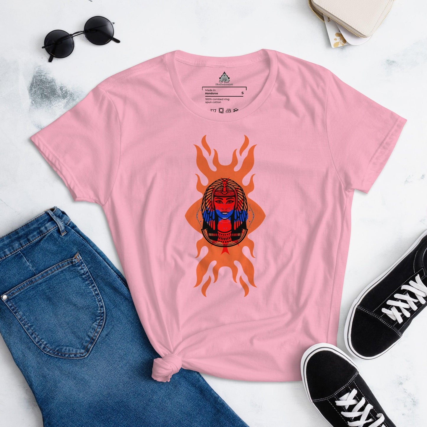 Dhalfashionistt Indian Head Fire Art Shirt | Comfort Colors | Indigenous Tee Gift- Dhalfashionistt American Culture Art Indigenous Art Shirt Combed Ringspun Cotton Comfort Colors Fire Sigs Gift for Her Gift Indian Mom Indian Head Fire Indigenous Tee Local Native Native American Native Face Women's Clothing Free Text