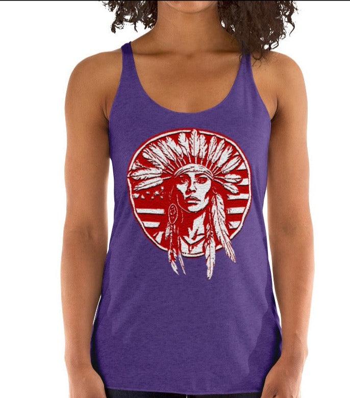 Dhalfashionistt Indigenous Tank Top | Gift for Her | Native Mom | Artistic Design aboriginal art american tank top Art Tank Top Artistic Design Comfort Colors tank feathers down tank gift for her graphic tee Indian head tank Indigenous Day gift indigenous tank top Local Native Local native apparel local native tank Native American Native American Art Native American clothing native face native face tank top Native mom gift oversized tank top Women's Muscle Tank Free Text