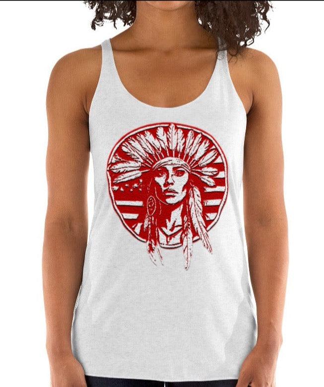 Dhalfashionistt Indigenous Tank Top | Gift for Her | Native Mom | Artistic Design aboriginal art american tank top Art Tank Top Artistic Design Comfort Colors tank feathers down tank gift for her graphic tee Indian head tank Indigenous Day gift indigenous tank top Local Native Local native apparel local native tank Native American Native American Art Native American clothing native face native face tank top Native mom gift oversized tank top Women's Muscle Tank Free Text