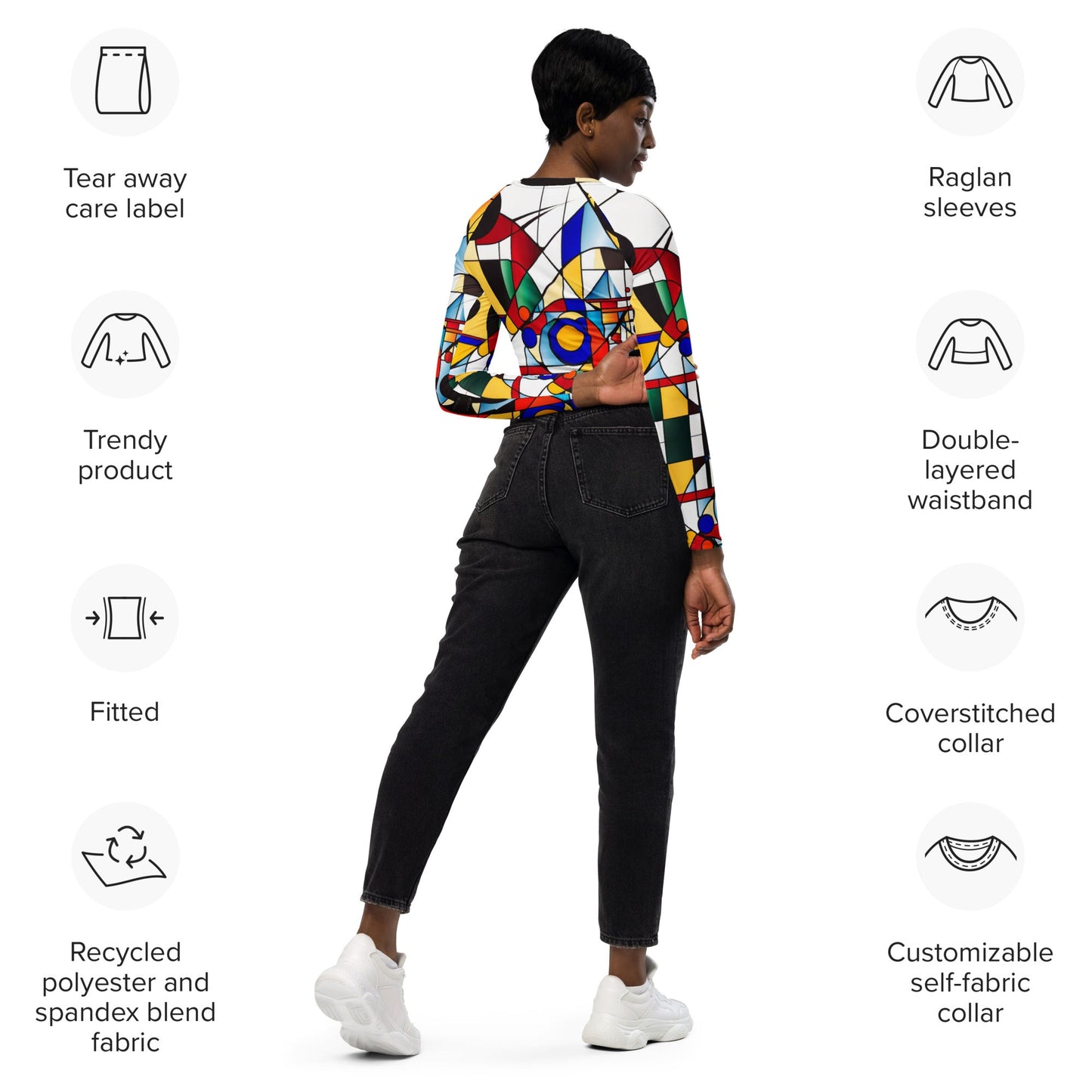 Kandinsky Oversized Long-Sleeve Crop | Color Symbolism| Art History - Dhalfashionistt