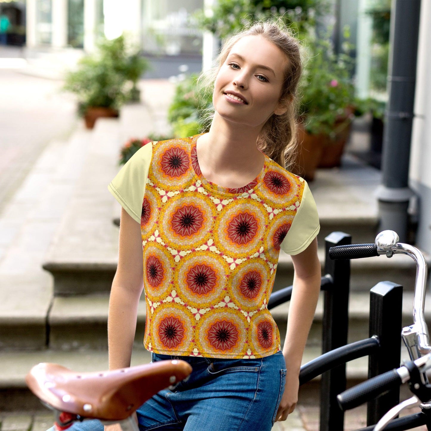 Dhalfashionistt Mandala Red Explosion Flower Oversized Crop Tee | Unique Design | Women's Fashion All-Over Design Art Crop Tee Art Lovers Gift Comfort Colors Fashionable Apparel Floral Crop Tee Gift for Her Gift Ideas for Her Graphic Design Graphic Tee Mandala Red Explosion Flower Oversized Crop Tee Premium Quality Regular Fit Unique Designs Unique Prints Women's Clothing Free Text