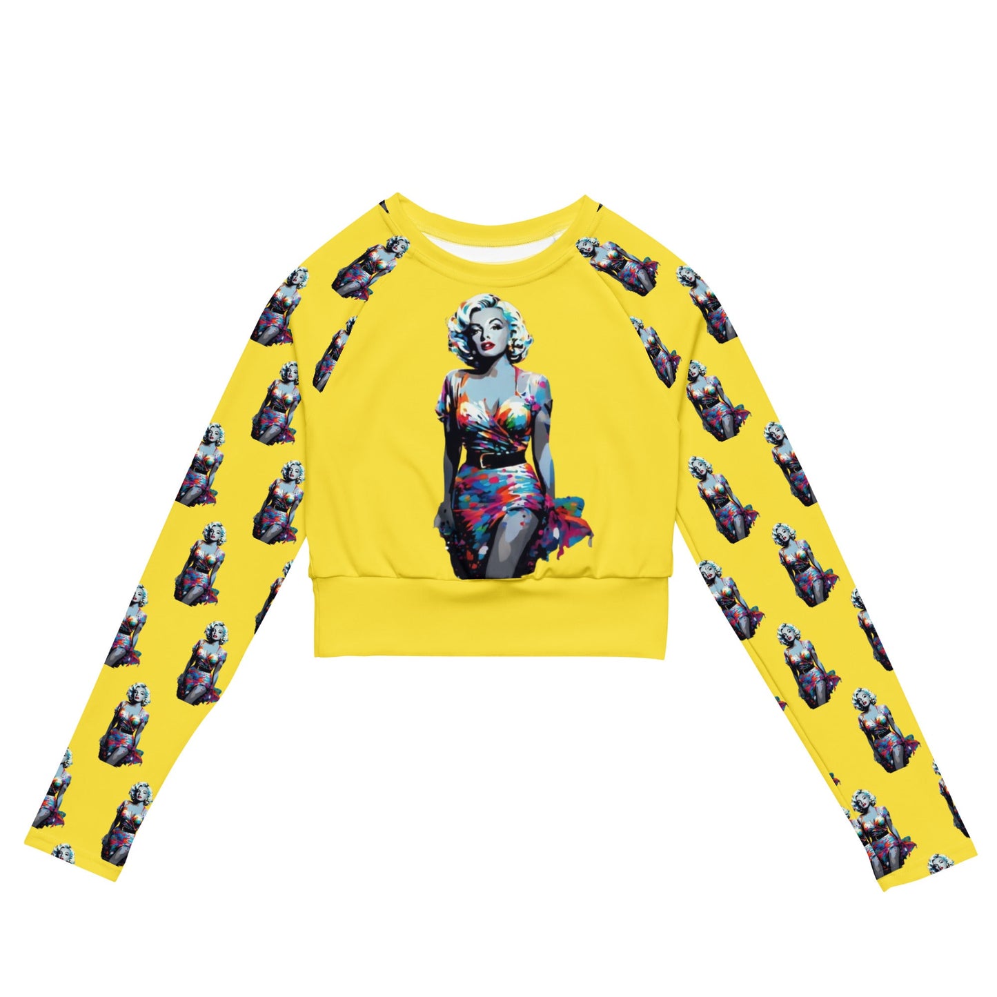 Marilyn Monroe-Inspired Oversized Long-Sleeve Crop Top | Hollywood Legend - Dhalfashionistt
