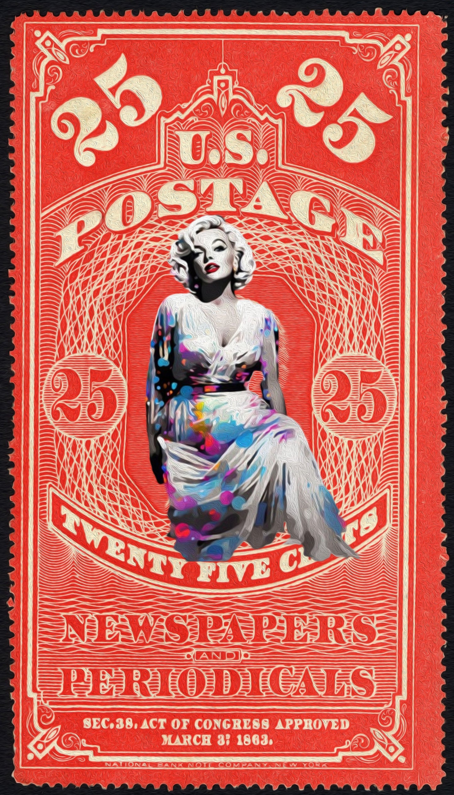 Marilyn Monroe Stamps Wall Art Poster - Canvas | Inspired Art Prints- Actress legends of Hollywood - Dhalfashionistt