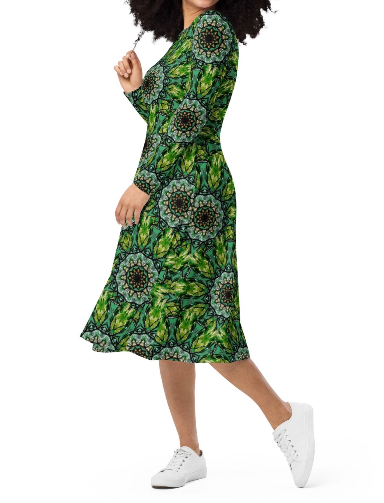 Nature-Inspired Mandala Flowers Dress | Nature Quotes | Oversized Dress - Dhalfashionistt