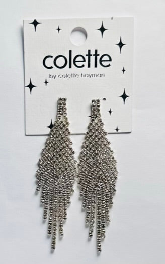 Rhinestone Crystal Long Tassel Drop Earrings, Handcrafted Statement Earrings - Dhalfashionistt