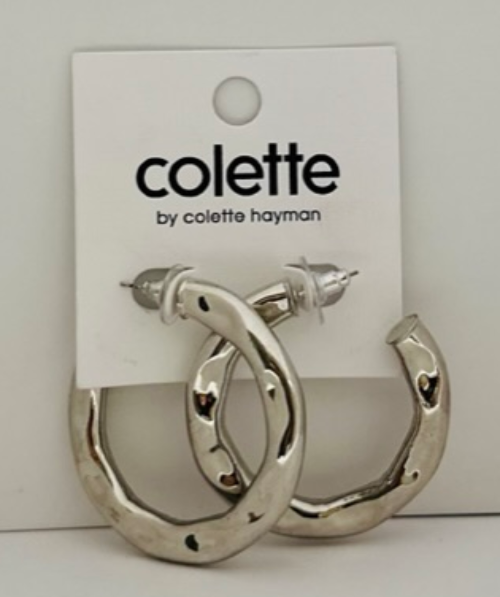 Silver Textured Wide Hoop Earrings | Glamorous statement Jewelry - Dhalfashionistt
