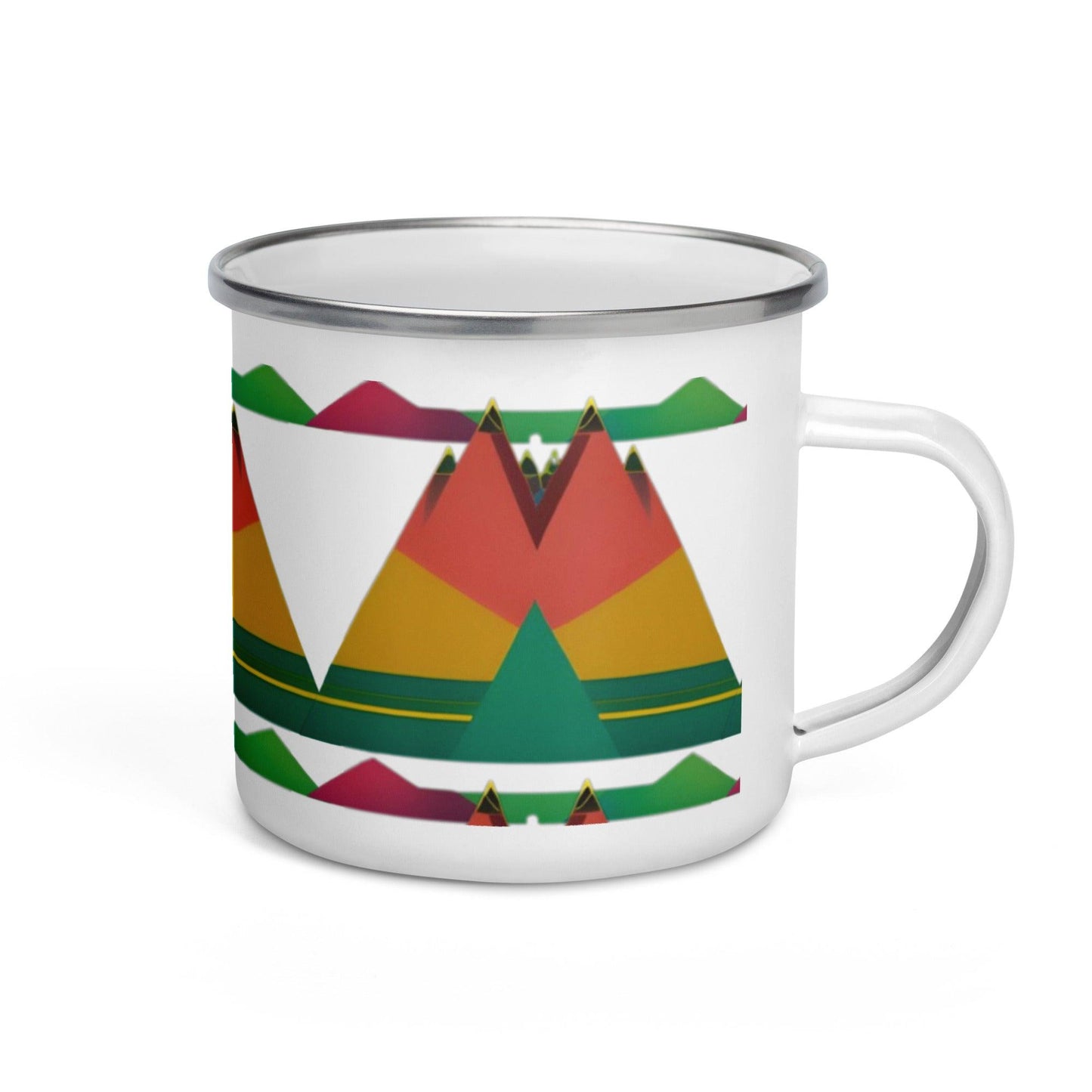 Stylish Enamel Mug with Pyramid Design | Perfect for Home and Office - Dhalfashionistt