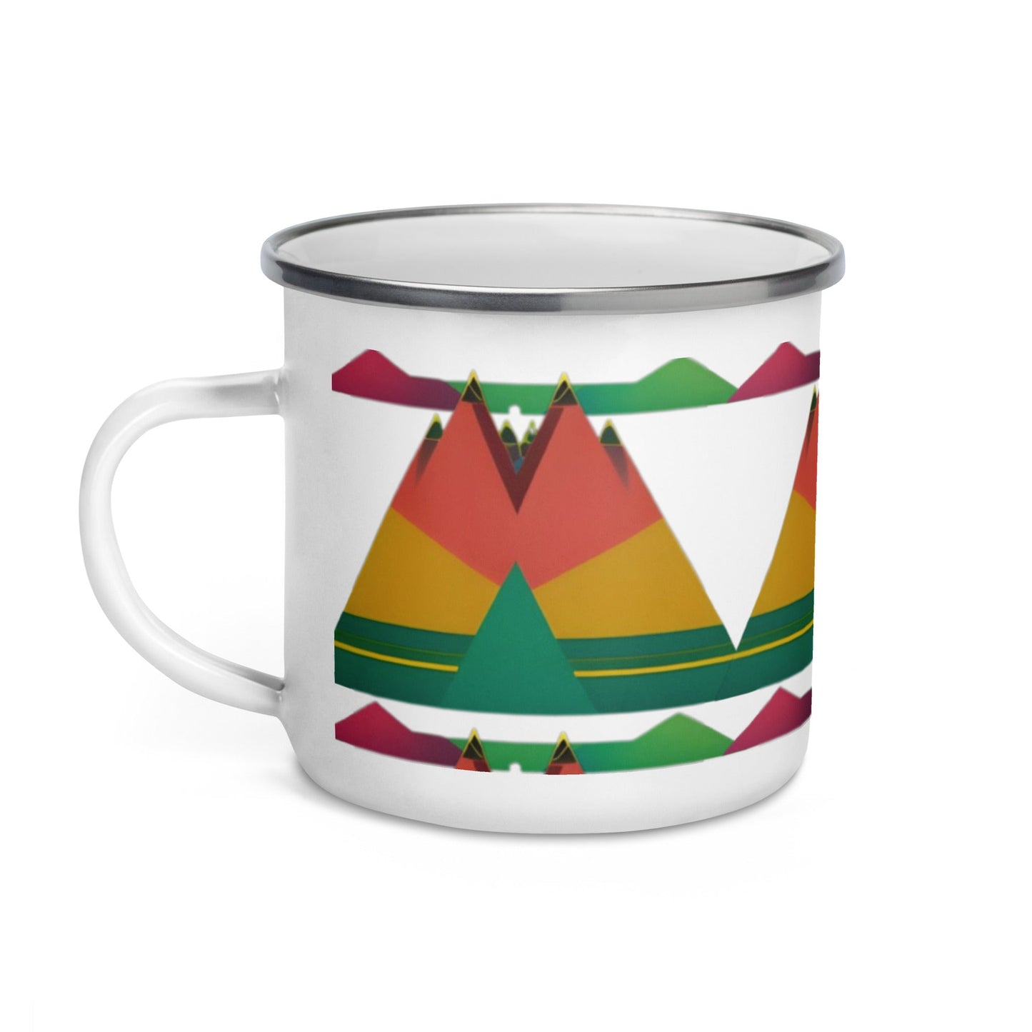 Stylish Enamel Mug with Pyramid Design | Perfect for Home and Office - Dhalfashionistt