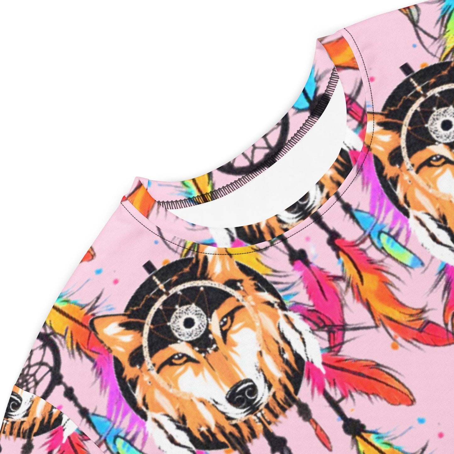 Stylish Sophisticated Fashion Feathers Wolf Dream Catcher T-shirt Dress | Oversized - Dhalfashionistt