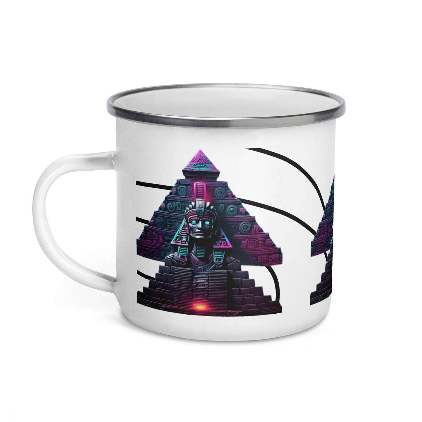 Unique Camp Mug Featuring Ancient Aztec Sun Pyramid Colors - Dhalfashionistt