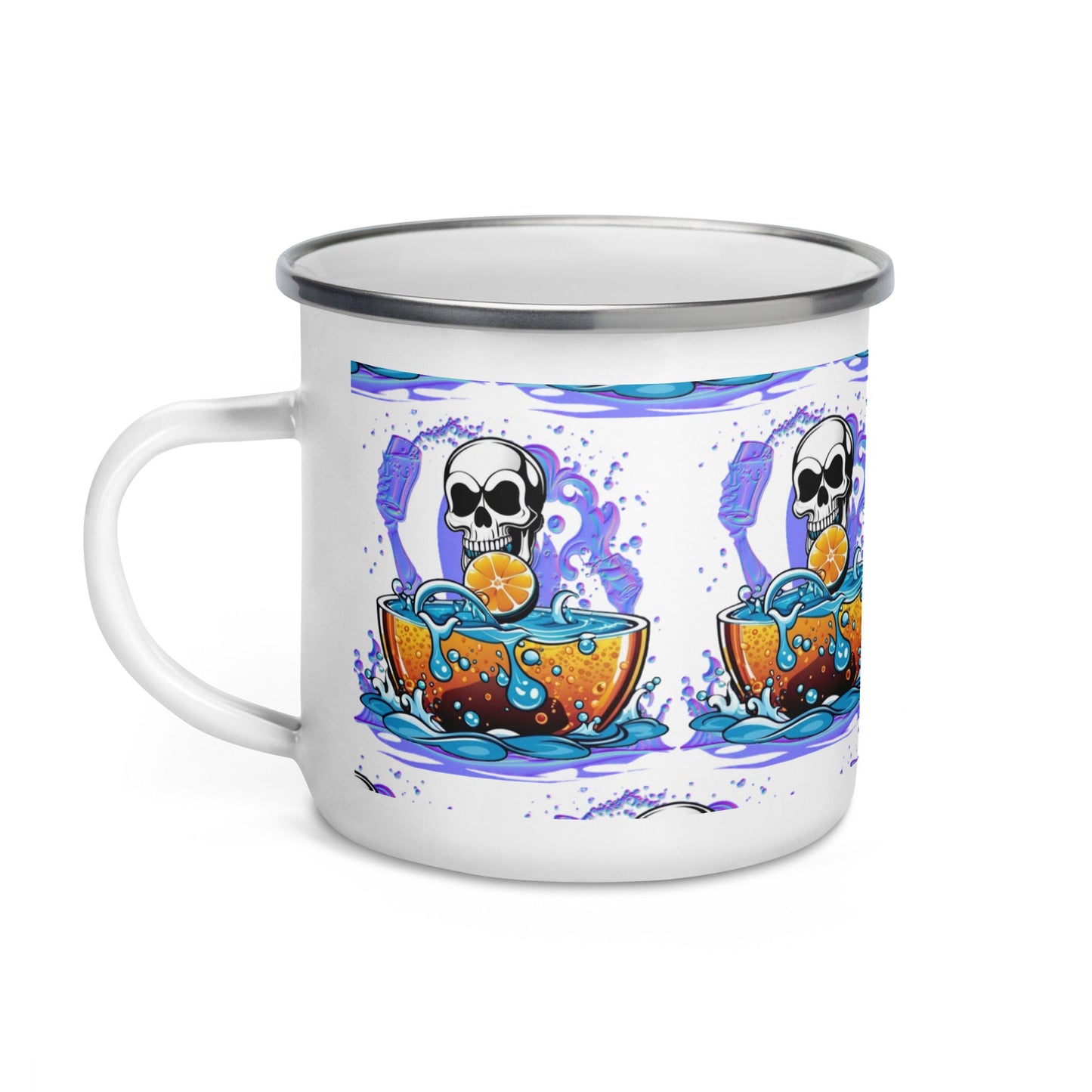 Unique Skull Coffee and Tee Enamel Mug | Camper Mug for Office and Home - Dhalfashionistt