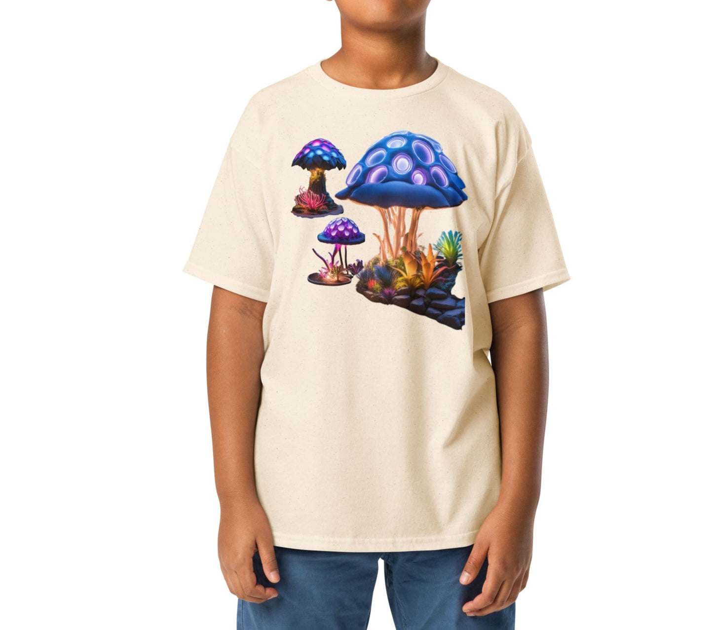 Mushrooms Neon Youth Classic Tee - 100% Cotton at Dhalfashionistt