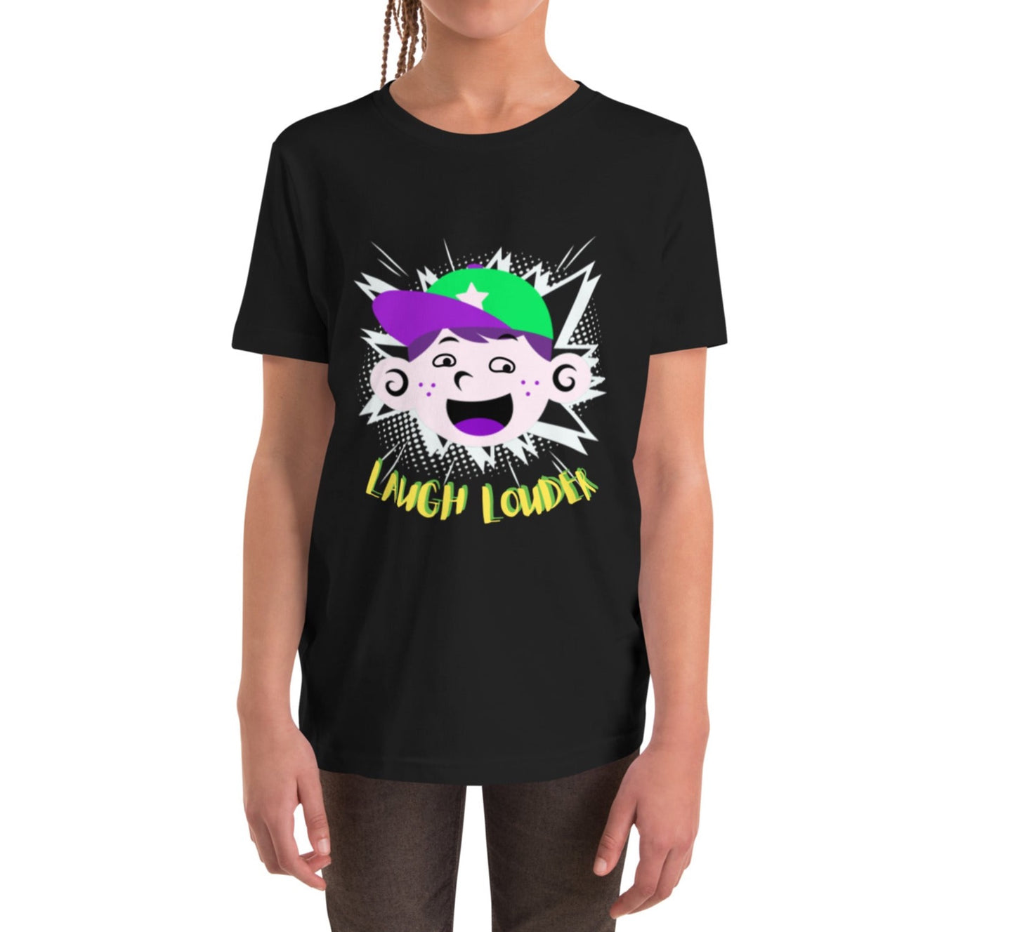 Laugh Louder Youth Short Sleeve T-Shirt at Dhalfadhionistt